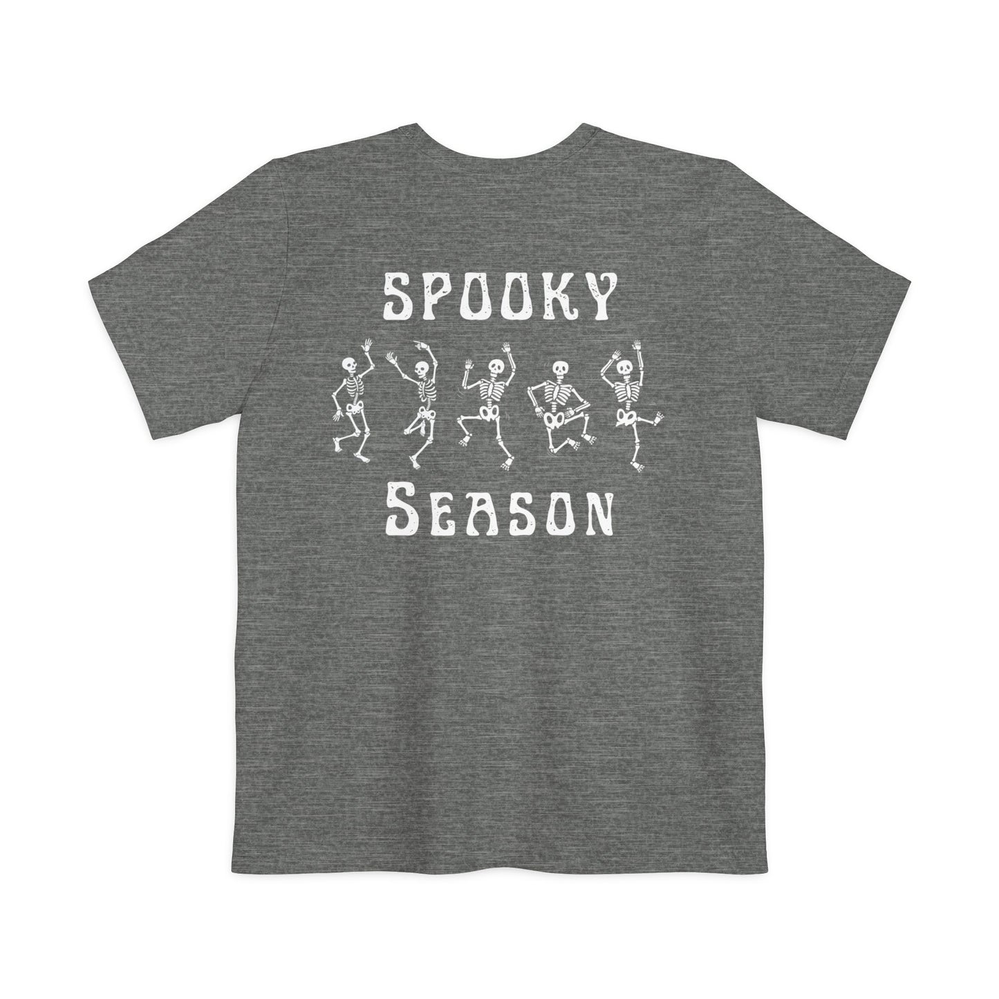 Spooky Season Dancing Skeletons Pocket Tee – Unisex Airlume Cotton