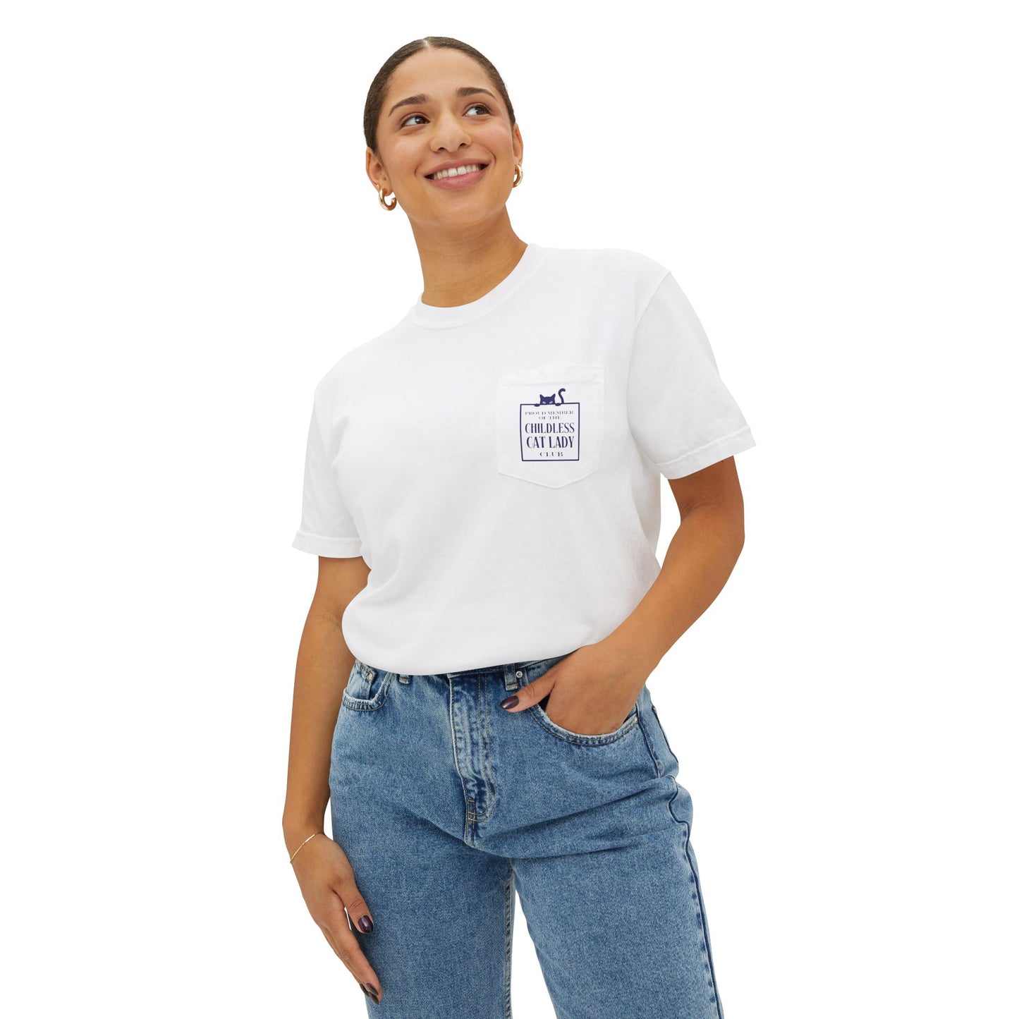 Proud Member of the Childless Cat Lady Society T-Shirt – Comfort Colors Pocket Tee