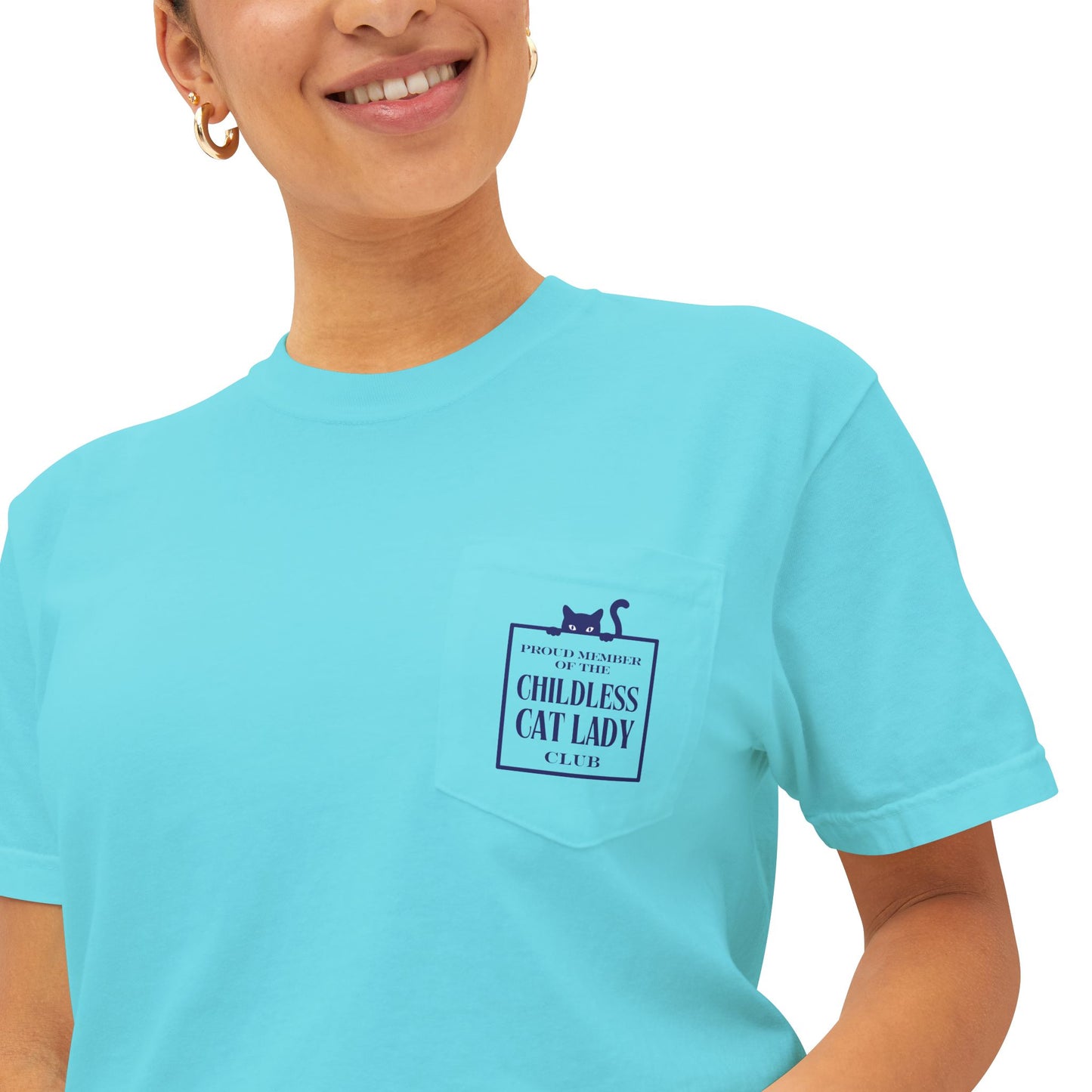 Proud Member of the Childless Cat Lady Society T-Shirt – Comfort Colors Pocket Tee