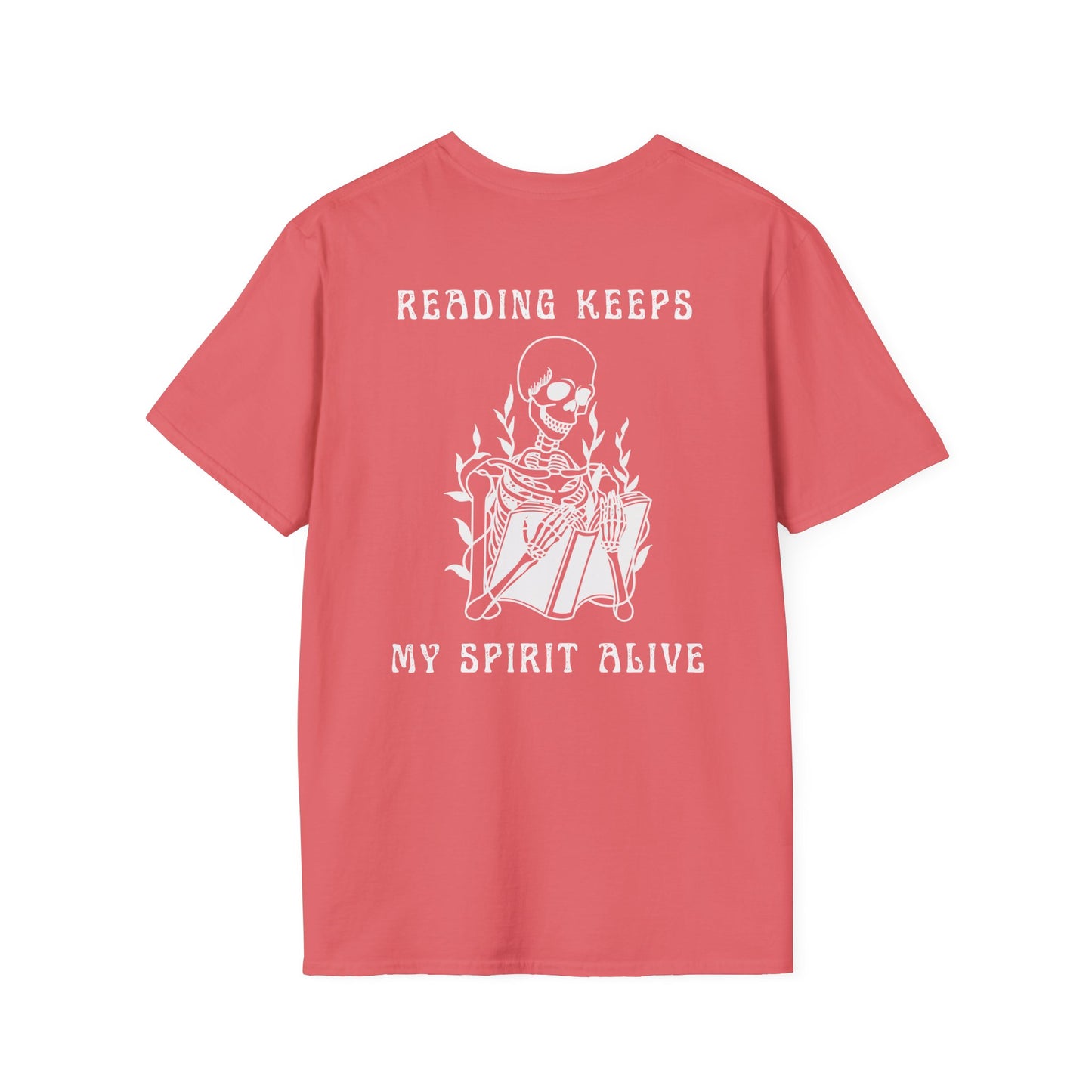 Reading Keeps My Spirit Alive Skeleton Tee – Spooky & Stylish Collection