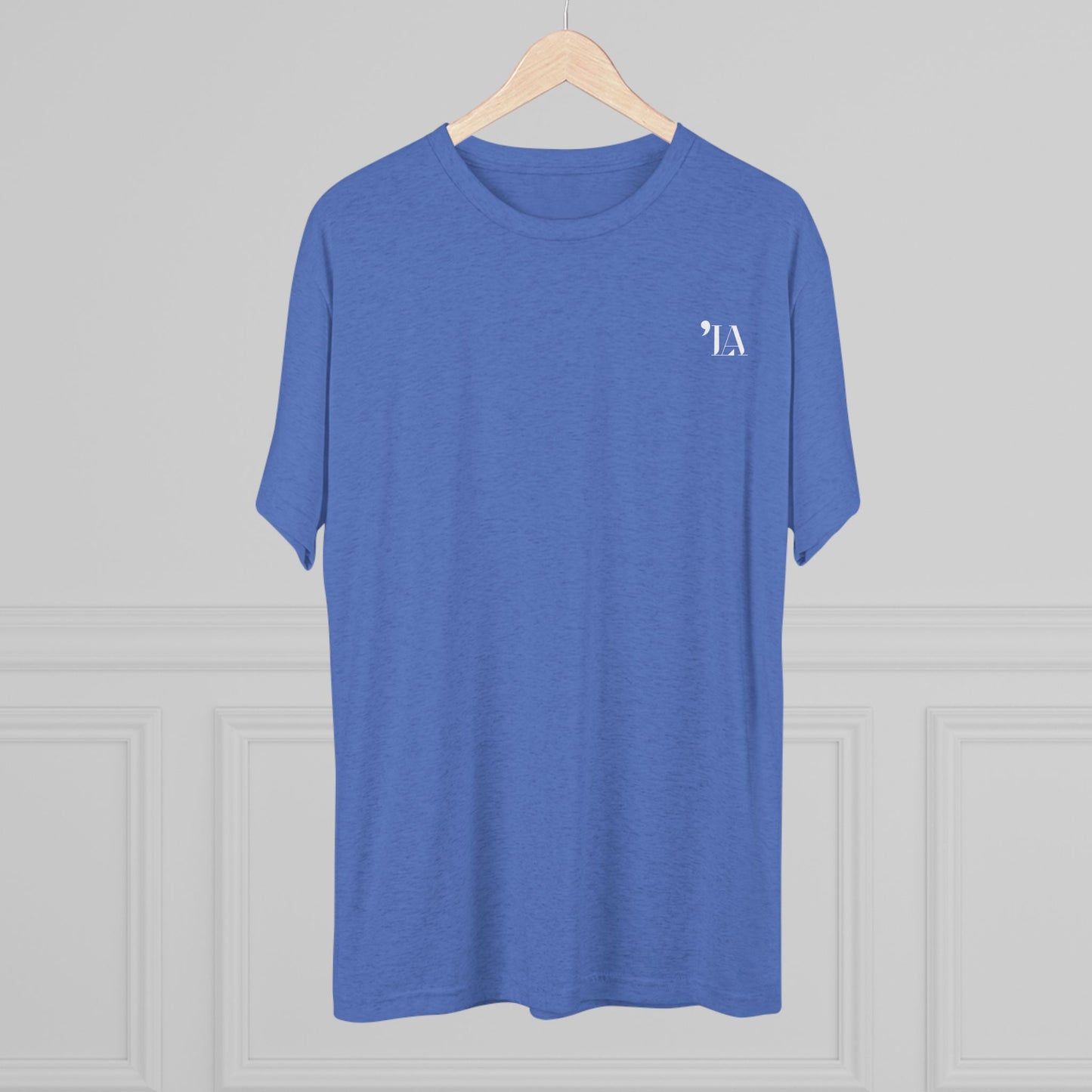 Subtle "LA" Logo Tee – Unisex Tri-Blend Crew by Next Level