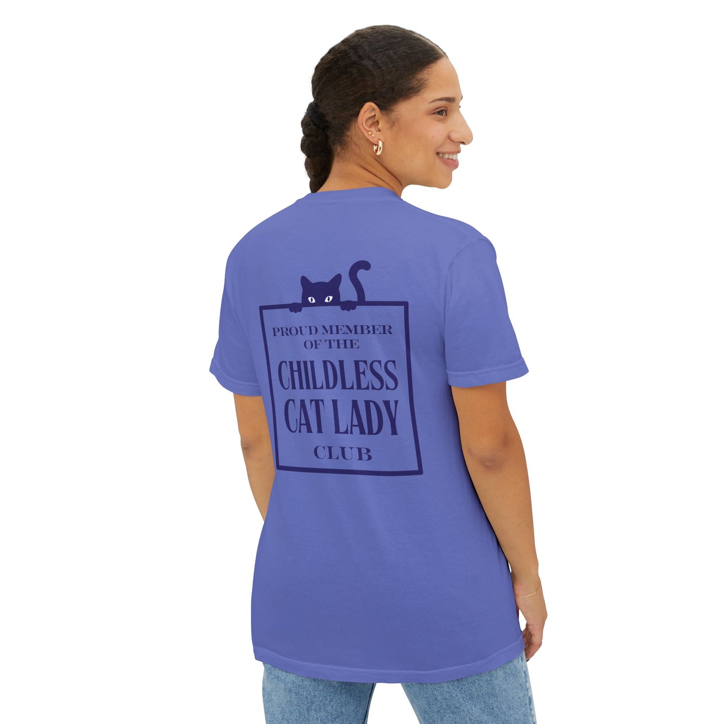 Proud Member of the Childless Cat Lady Society T-Shirt – Comfort Colors Pocket Tee