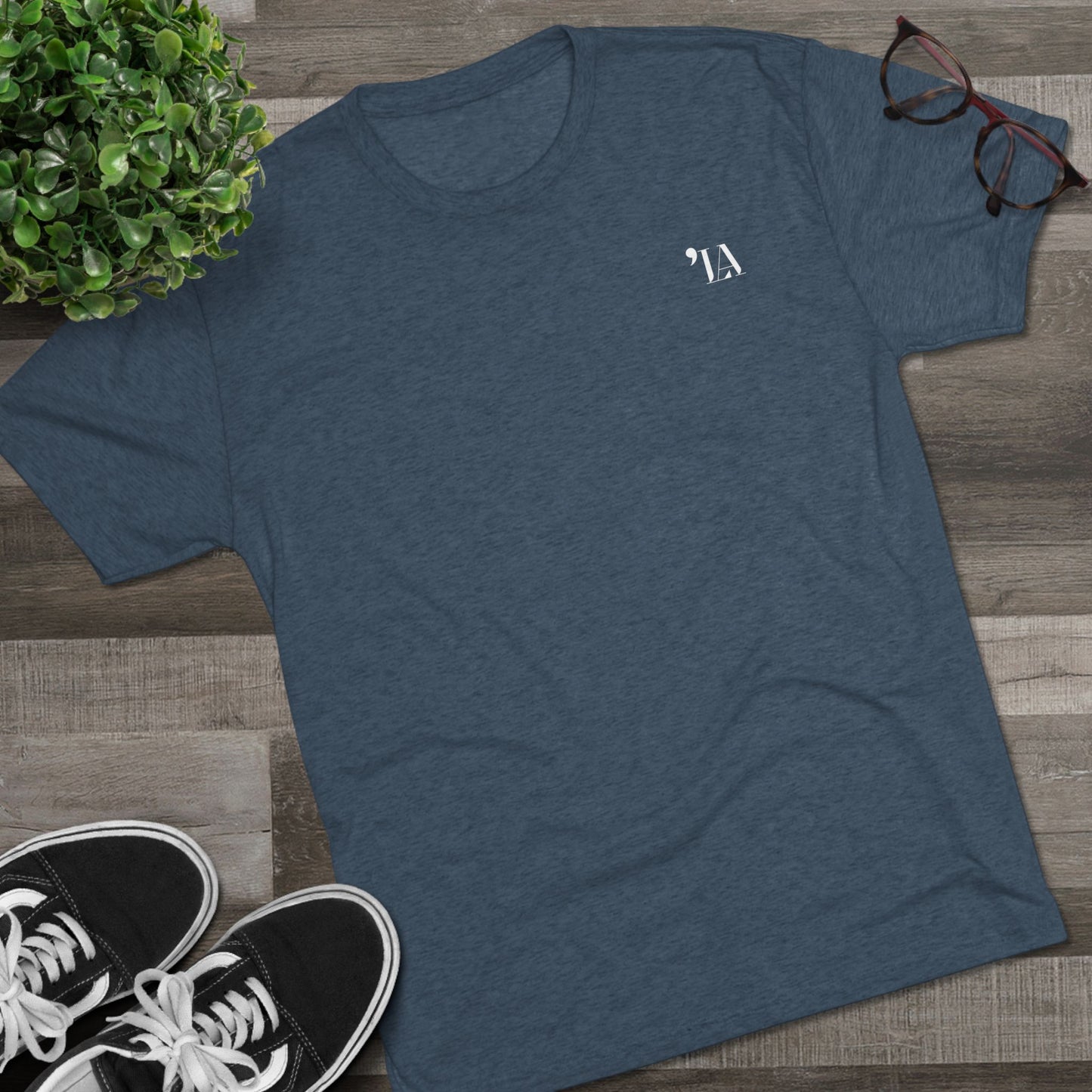 Subtle "LA" Logo Tee – Unisex Tri-Blend Crew by Next Level