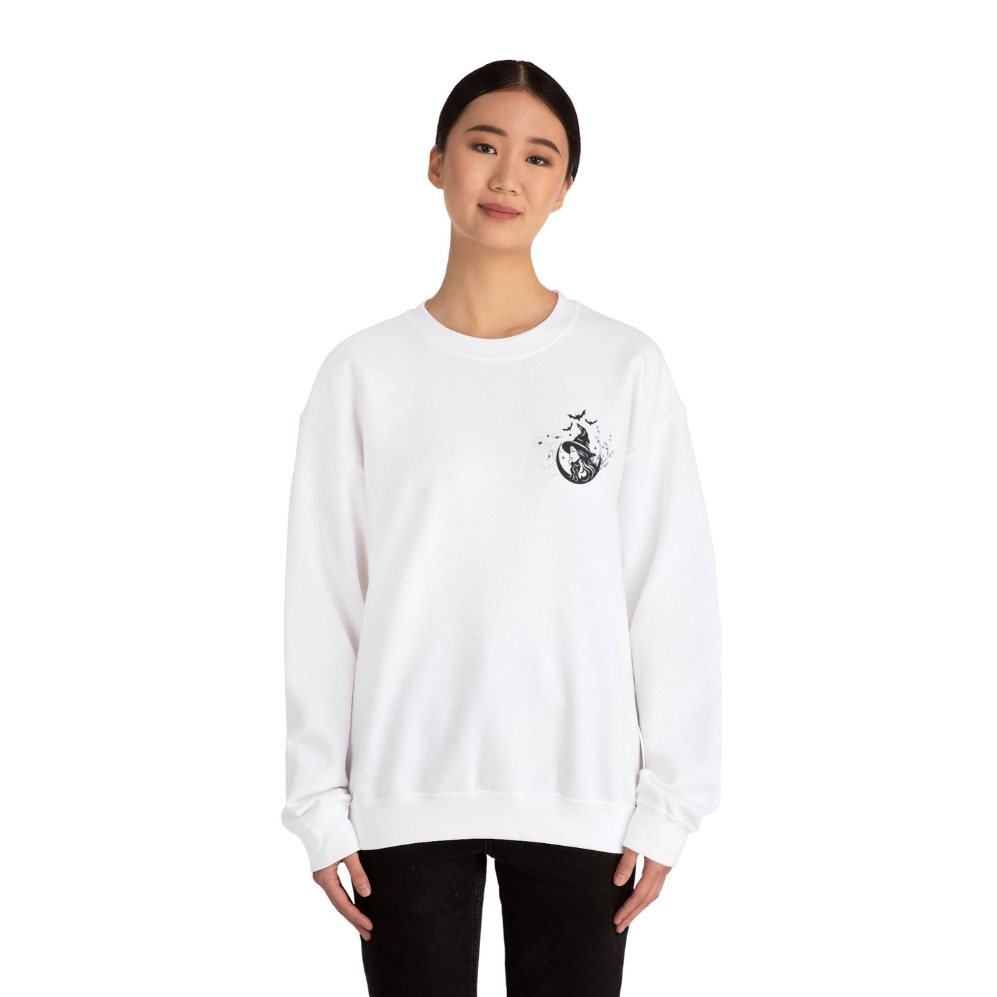 Midnight Reader Club Floral Witch Sweatshirt – Unisex Heavy Blend Crewneck