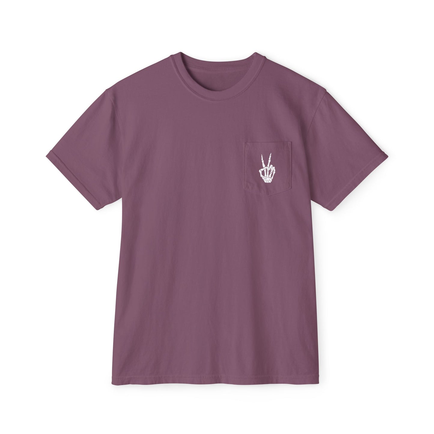Spooky Season Skeleton Hand & Dancing Skeletons Pocket Tee – Comfort Colors 6030