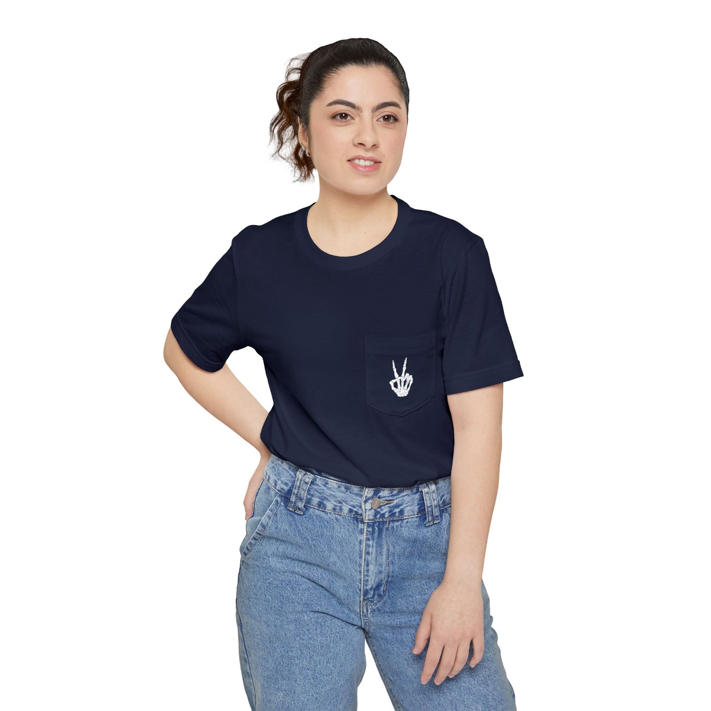 Spooky Season Dancing Skeletons Pocket Tee – Unisex Airlume Cotton