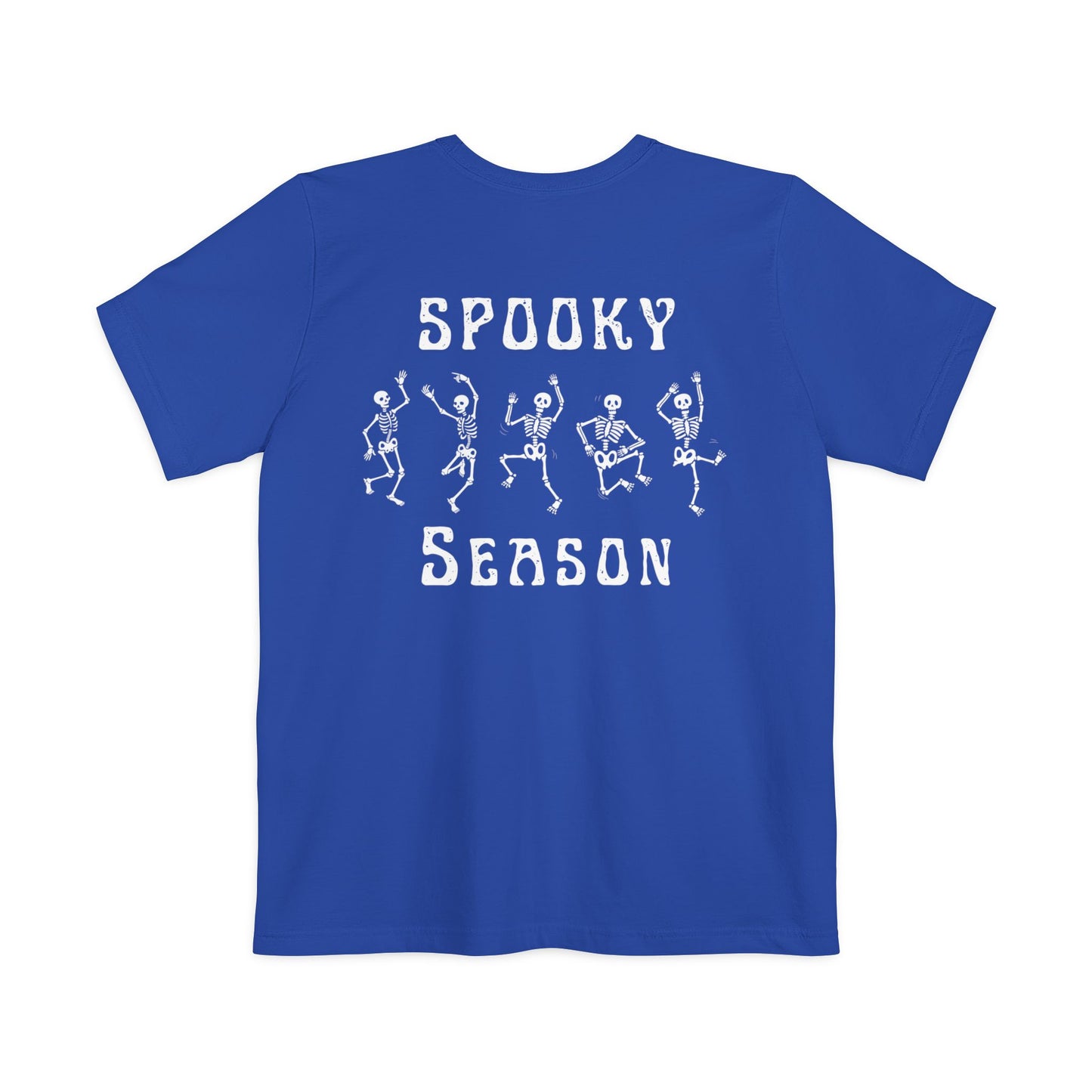 Spooky Season Dancing Skeletons Pocket Tee – Unisex Airlume Cotton