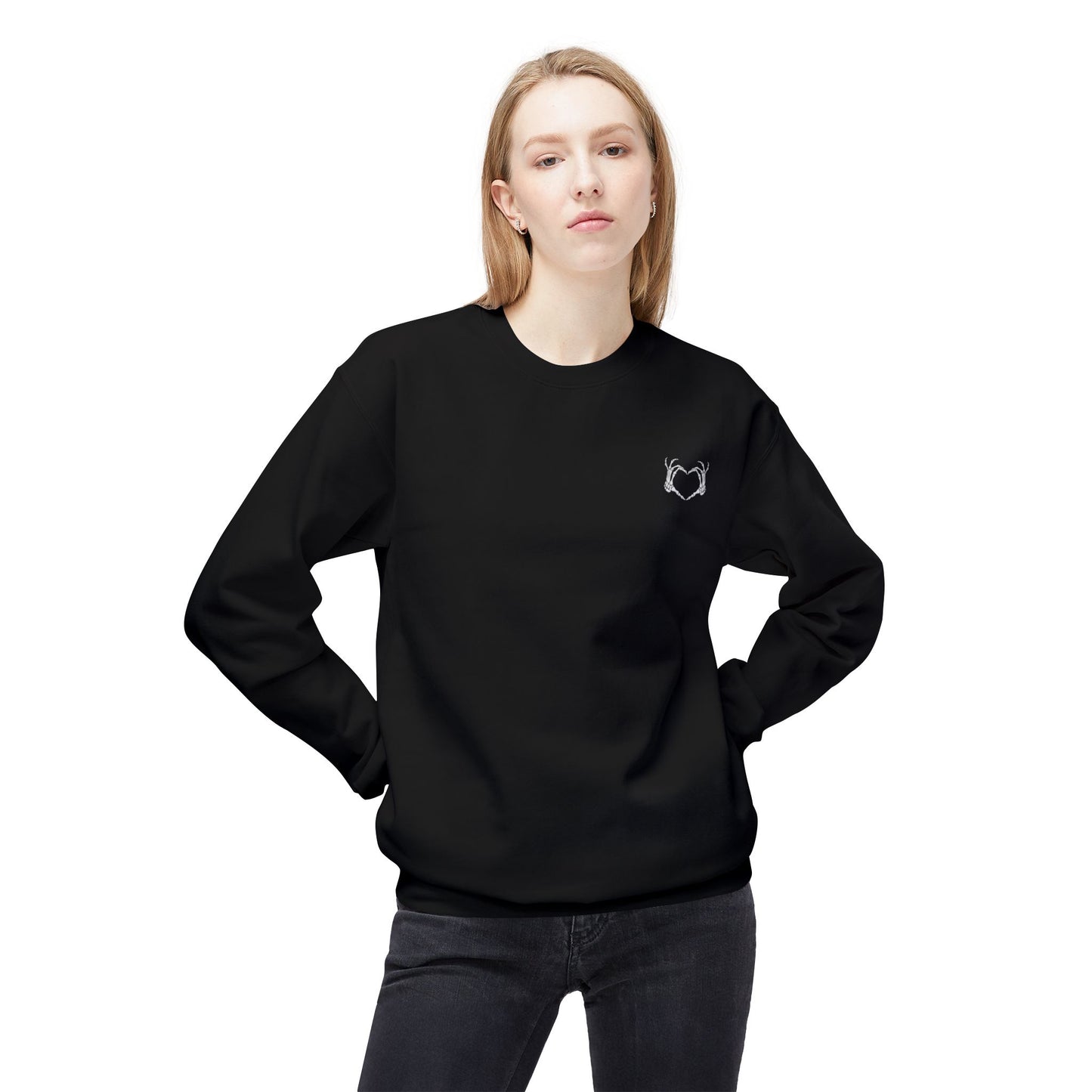 Haunted by My Graveyard Skeleton Hand & Webbed Books Sweatshirt – Unisex Gildan SF000