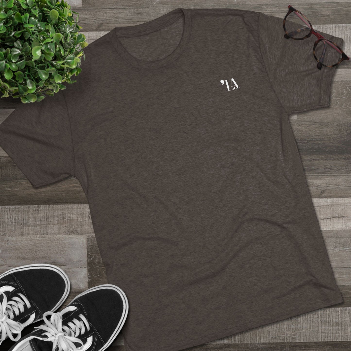 Subtle "LA" Logo Tee – Unisex Tri-Blend Crew by Next Level