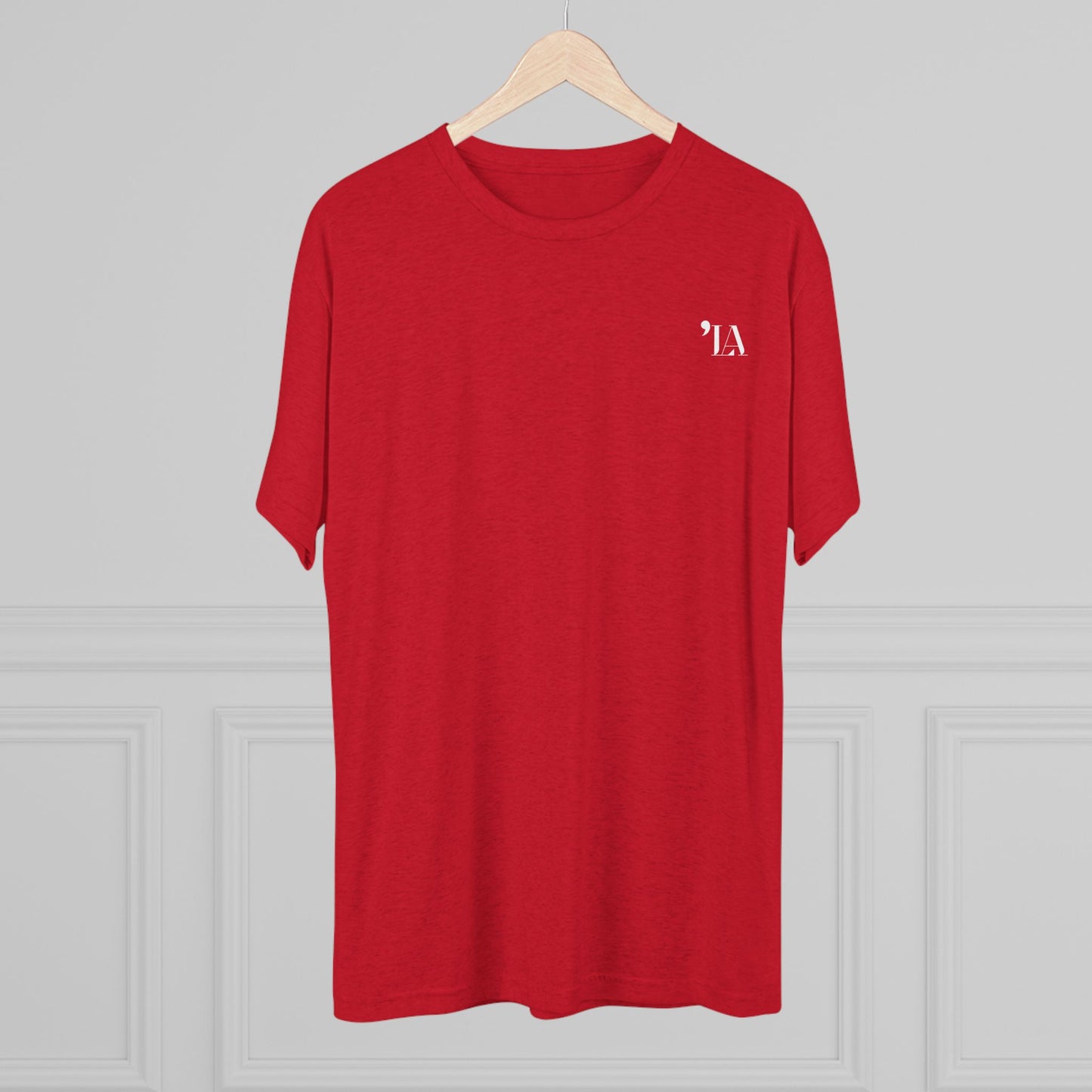 Subtle "LA" Logo Tee – Unisex Tri-Blend Crew by Next Level