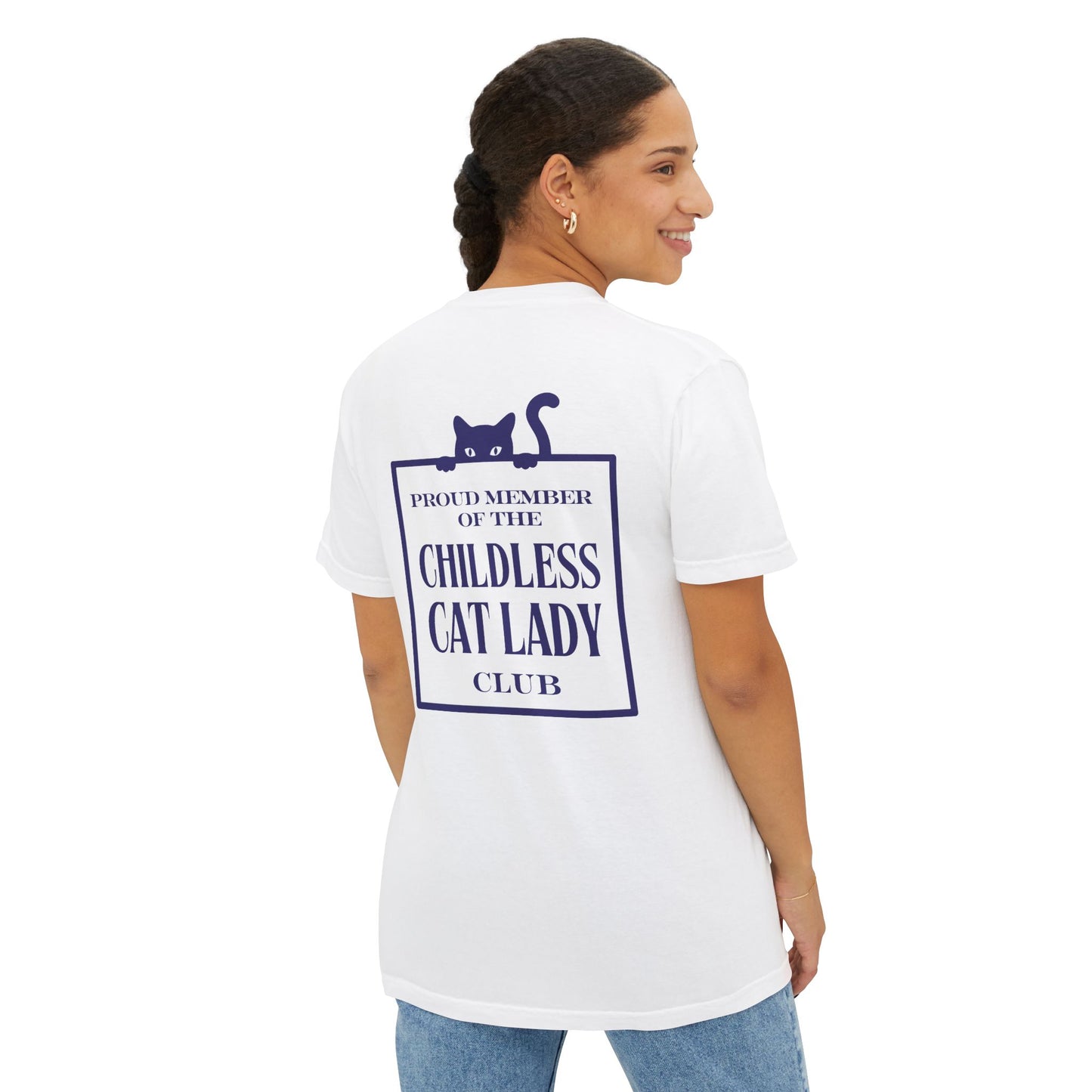 Proud Member of the Childless Cat Lady Society T-Shirt – Comfort Colors Pocket Tee