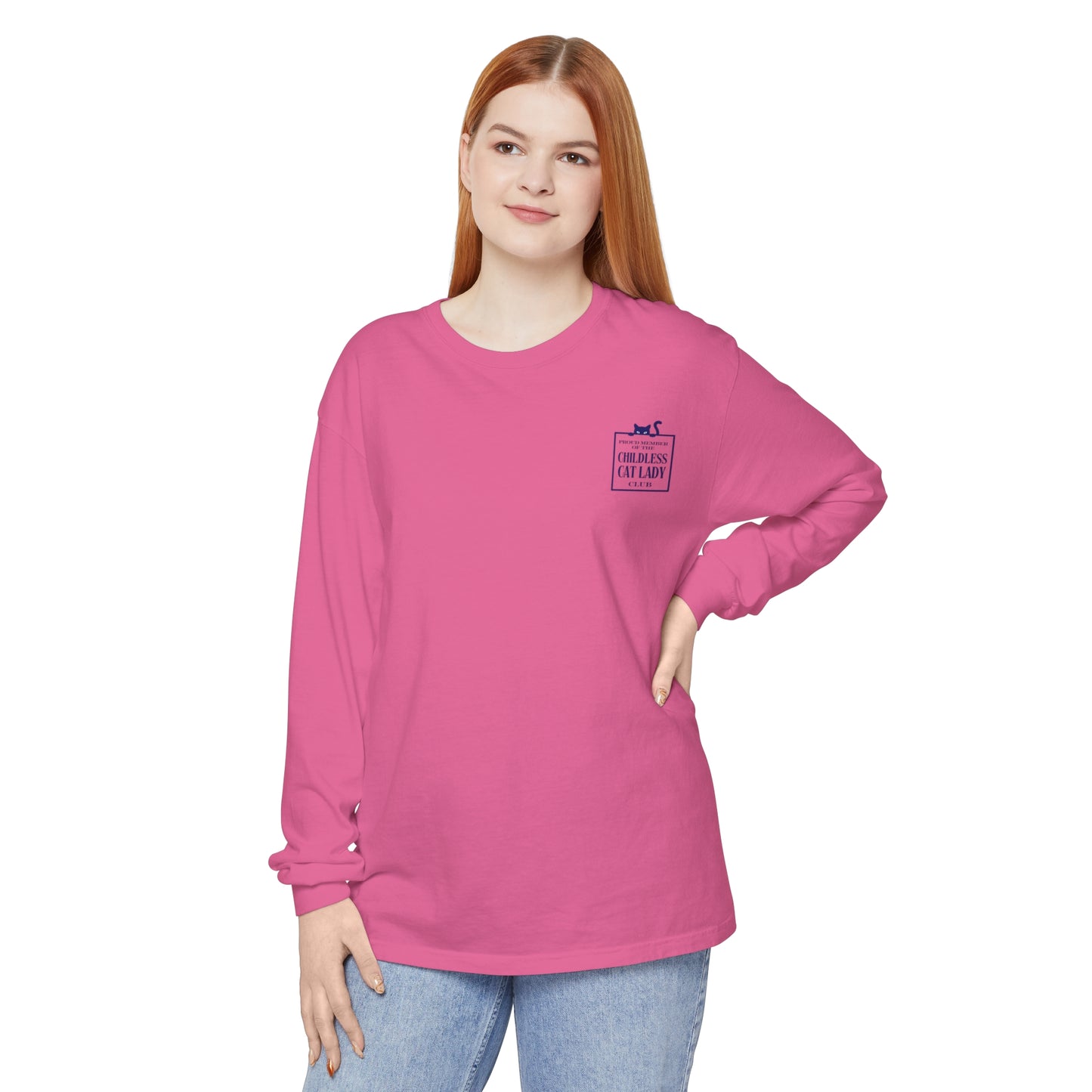 Proud Member of the Childless Cat Lady Society Long Sleeve T-Shirt – Comfort Colors Garment-Dyed