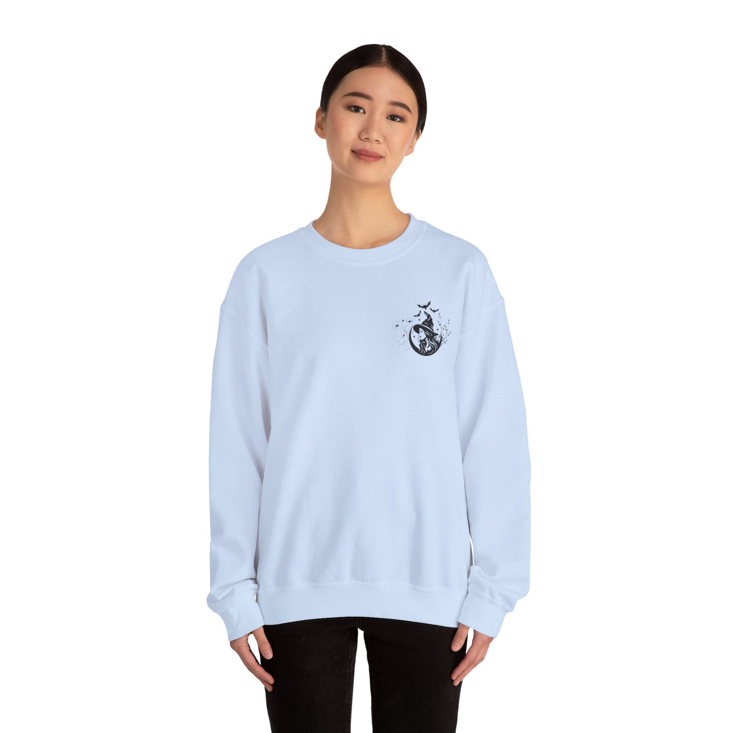 Midnight Reader Club Floral Witch Sweatshirt – Unisex Heavy Blend Crewneck