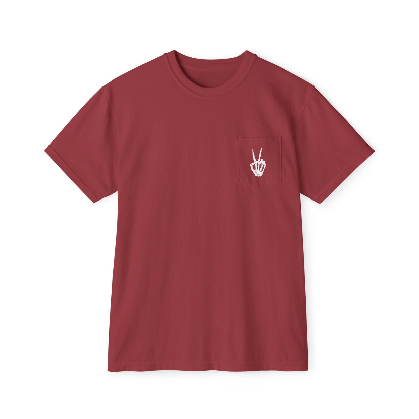 Spooky Season Skeleton Hand & Dancing Skeletons Pocket Tee – Comfort Colors 6030