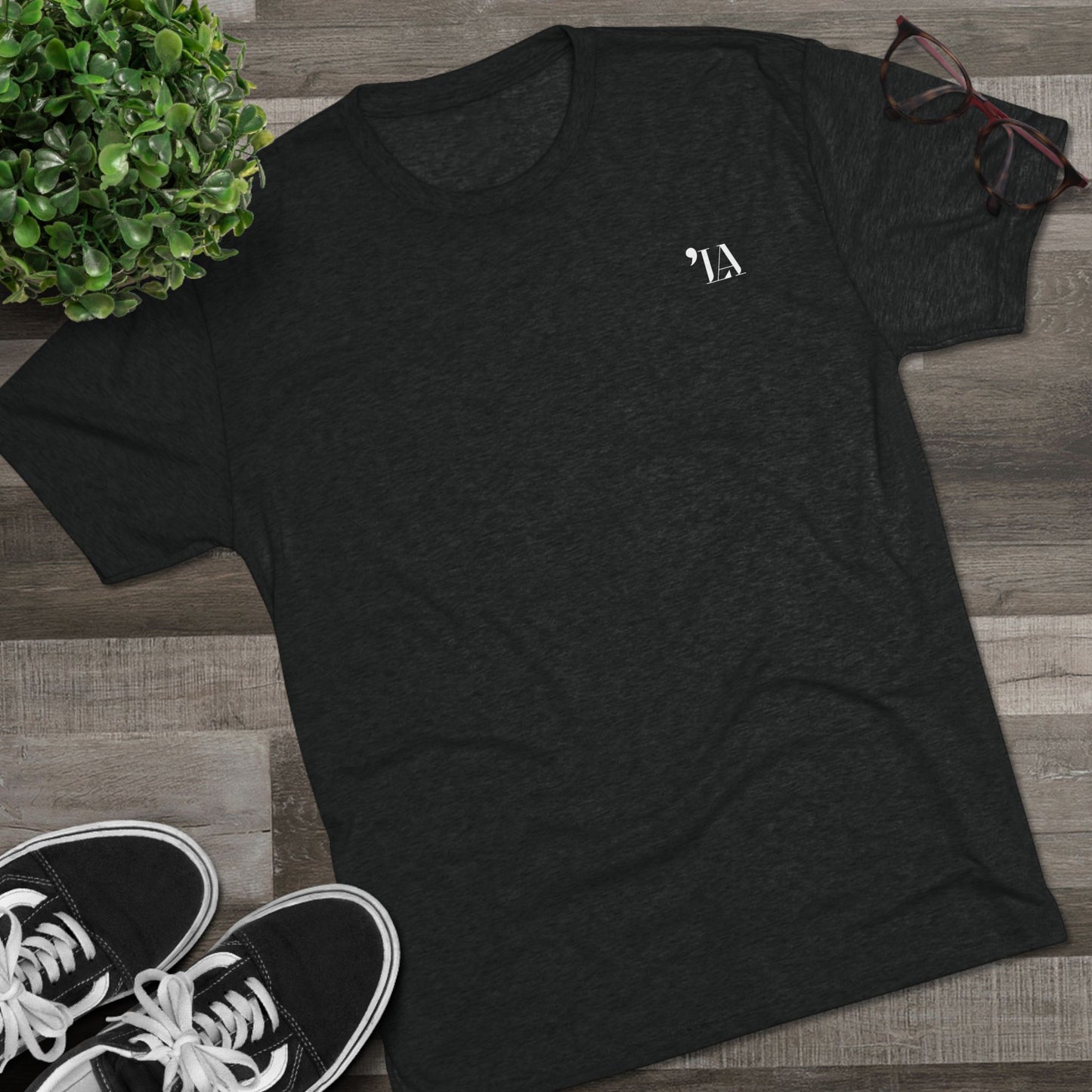 Subtle "LA" Logo Tee – Unisex Tri-Blend Crew by Next Level