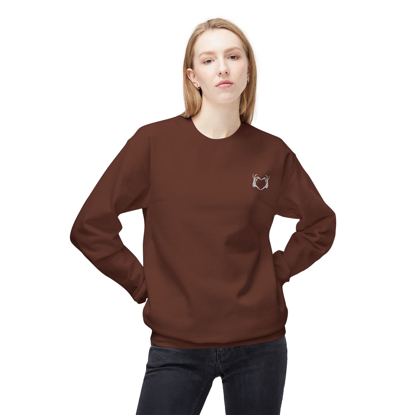 Haunted by My Graveyard Skeleton Hand & Webbed Books Sweatshirt – Unisex Gildan SF000