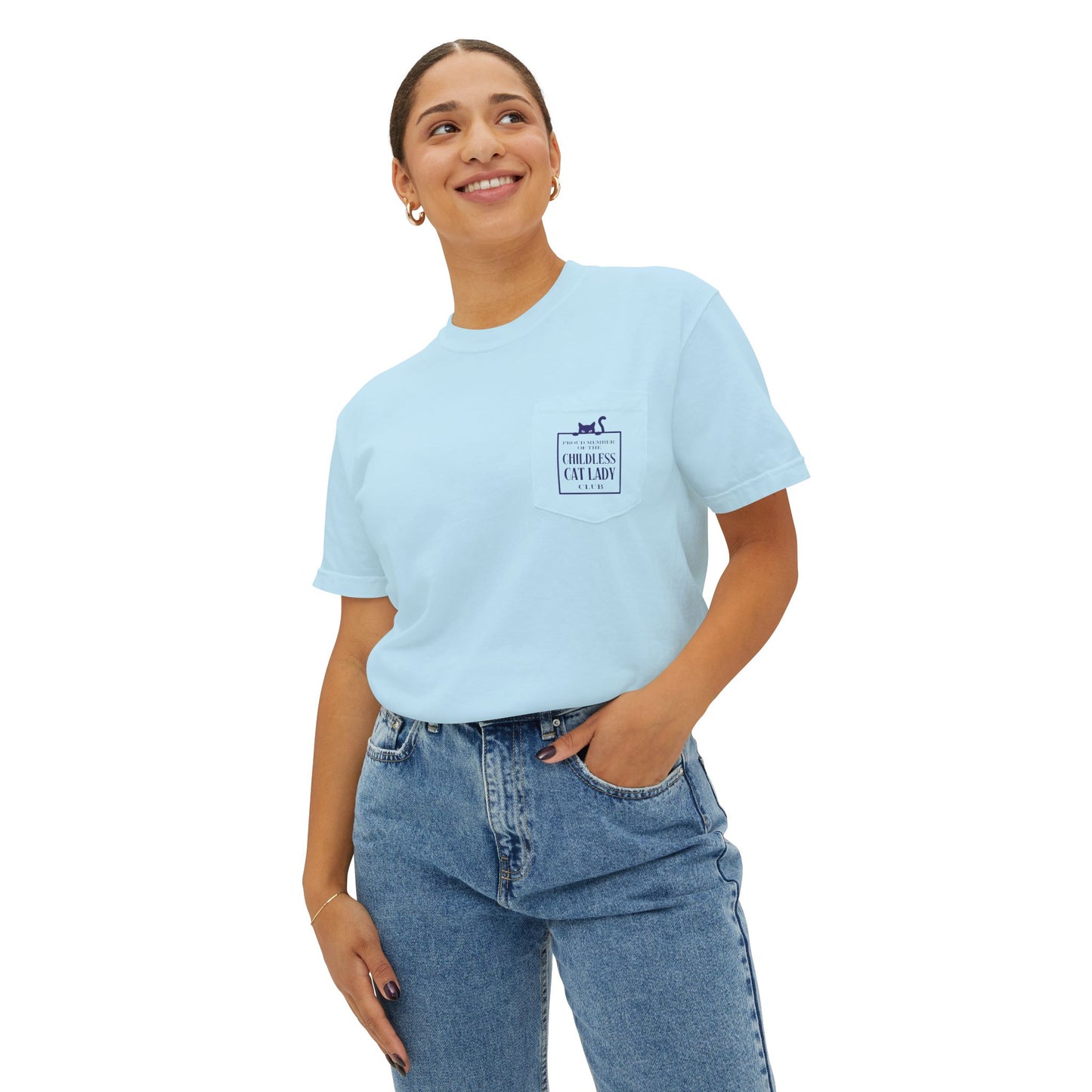 Proud Member of the Childless Cat Lady Society T-Shirt – Comfort Colors Pocket Tee