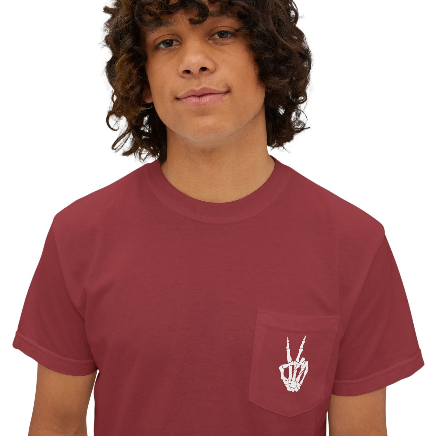 Spooky Season Skeleton Hand & Dancing Skeletons Pocket Tee – Comfort Colors 6030