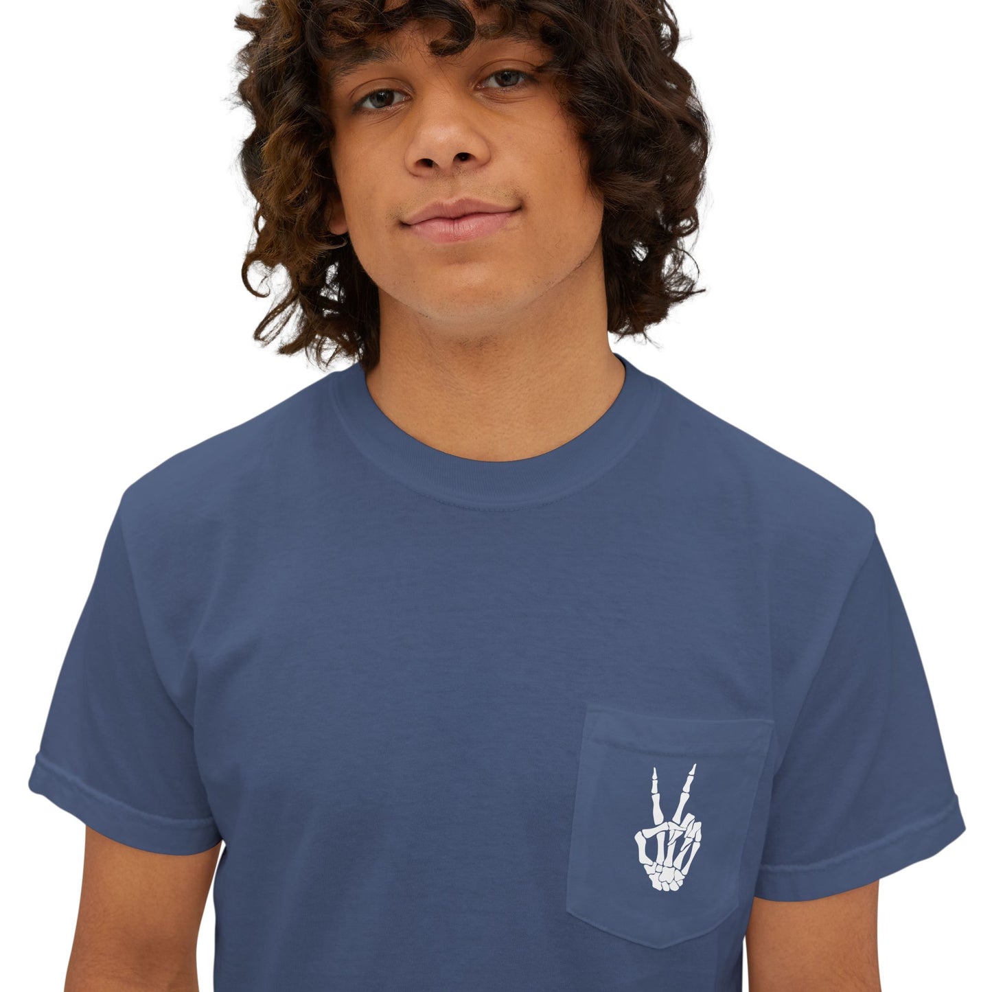 Spooky Season Skeleton Hand & Dancing Skeletons Pocket Tee – Comfort Colors 6030