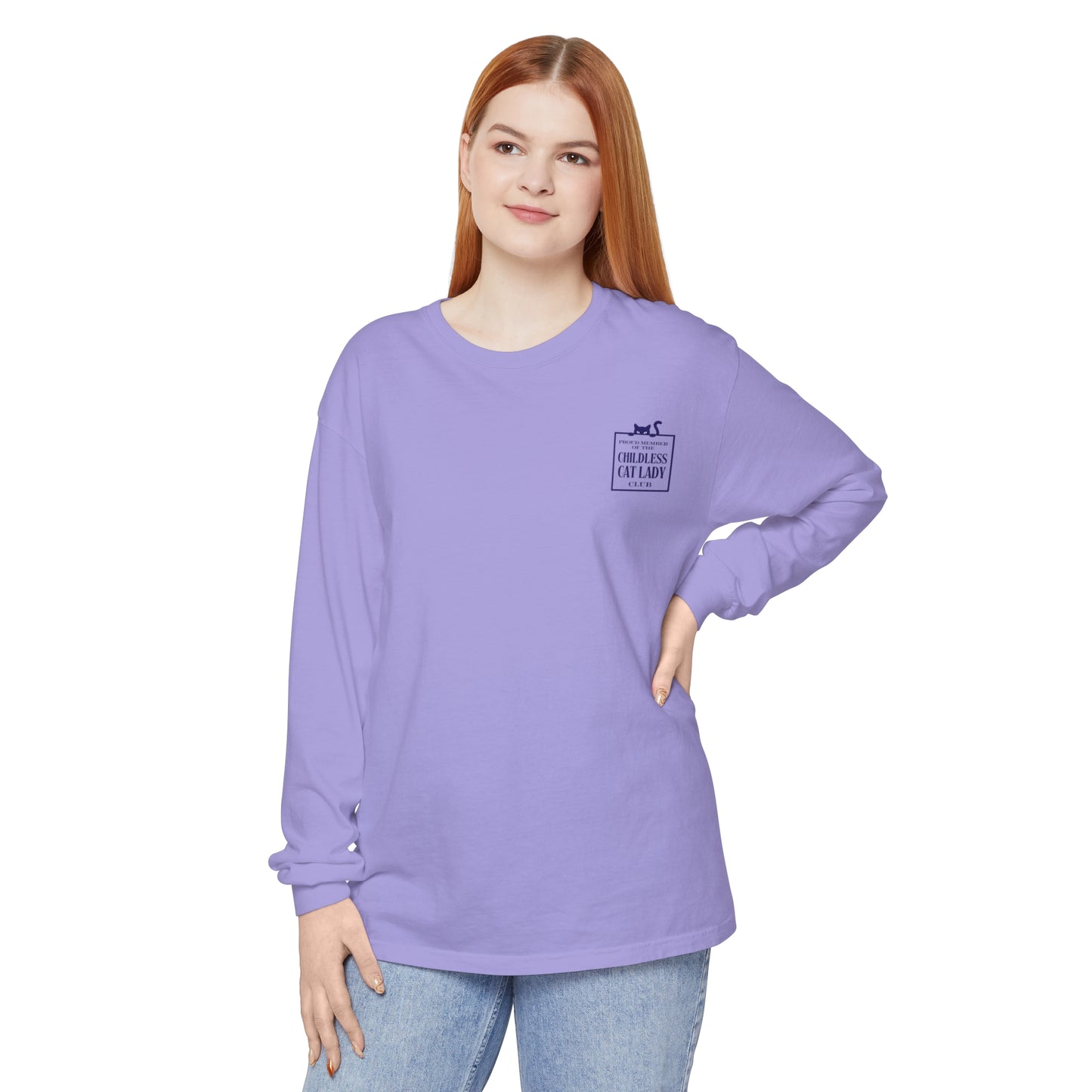 Proud Member of the Childless Cat Lady Society Long Sleeve T-Shirt – Comfort Colors Garment-Dyed
