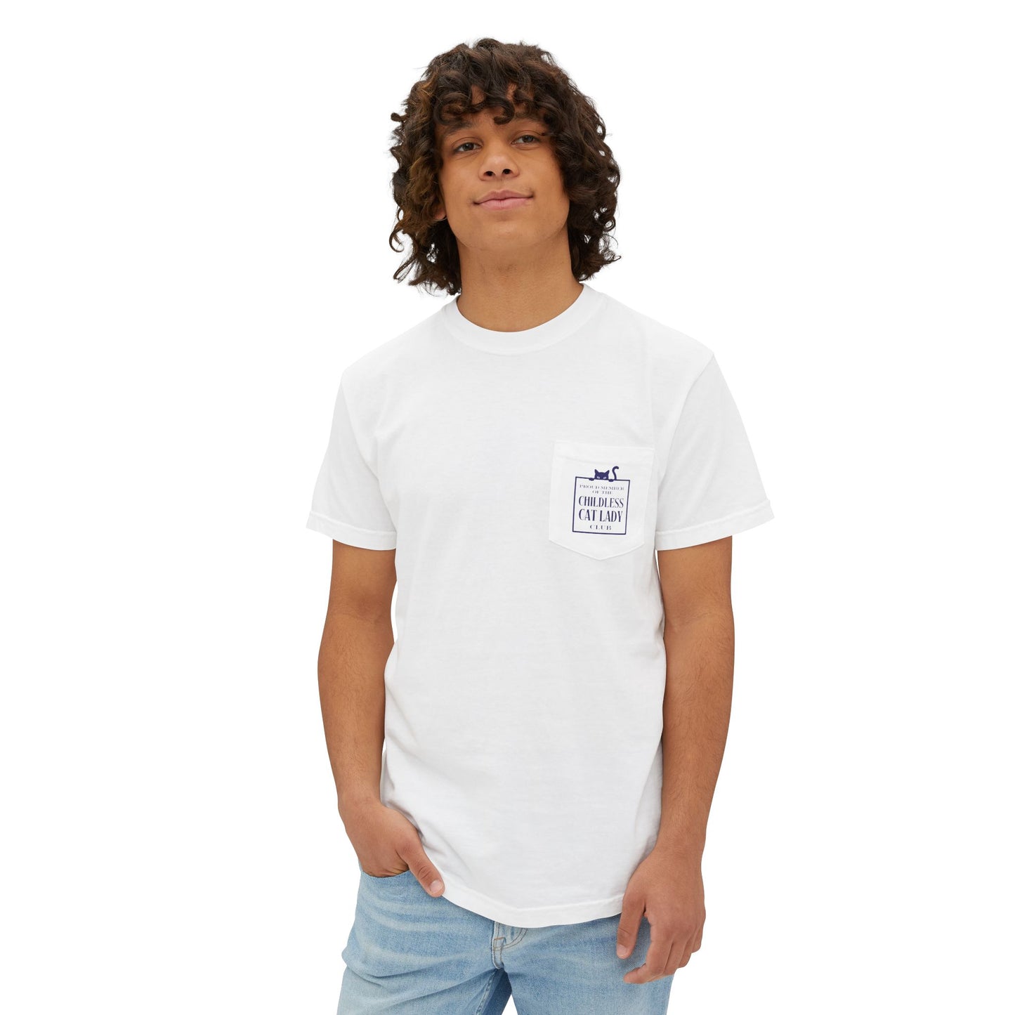 Proud Member of the Childless Cat Lady Society T-Shirt – Comfort Colors Pocket Tee