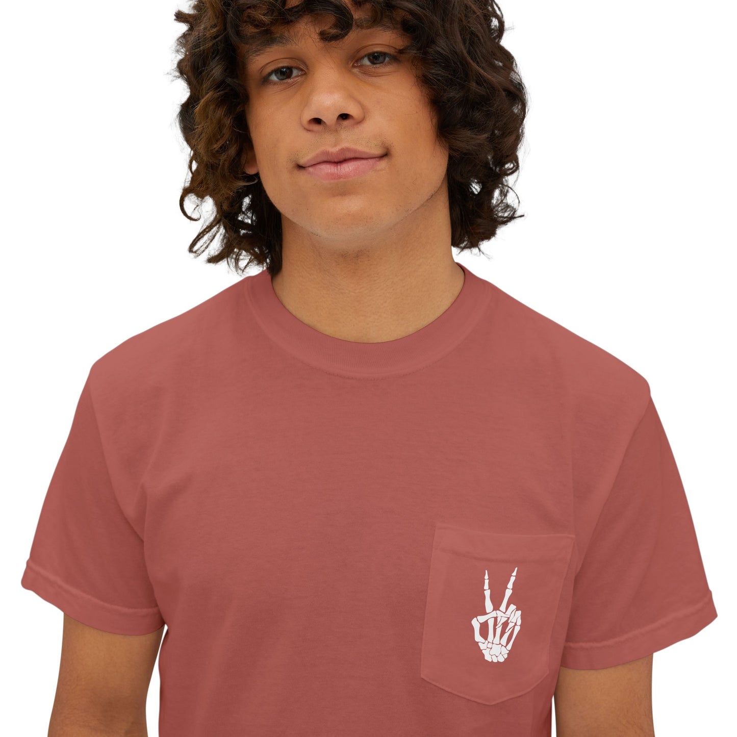 Spooky Season Skeleton Hand & Dancing Skeletons Pocket Tee – Comfort Colors 6030