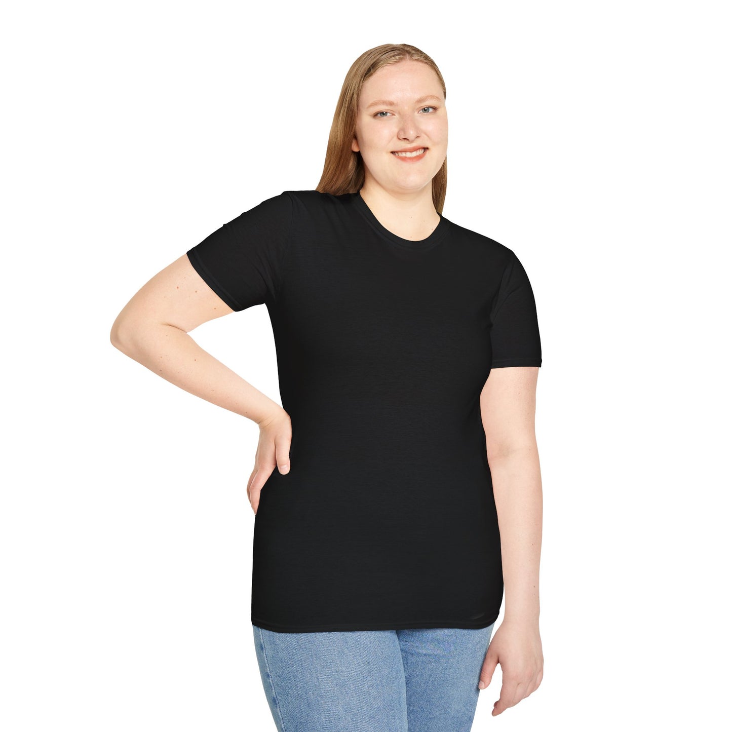 Basic B in Dark Mode Unisex Soft-Style T-Shirt (Black)