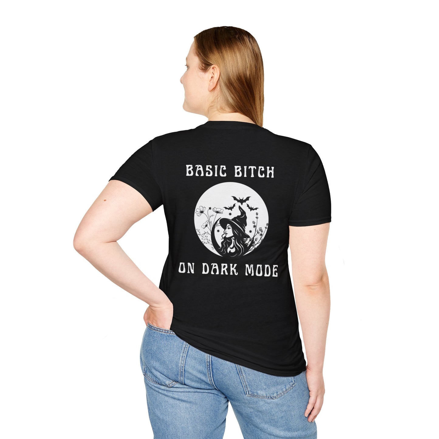 Basic B in Dark Mode Unisex Soft-Style T-Shirt (Black)