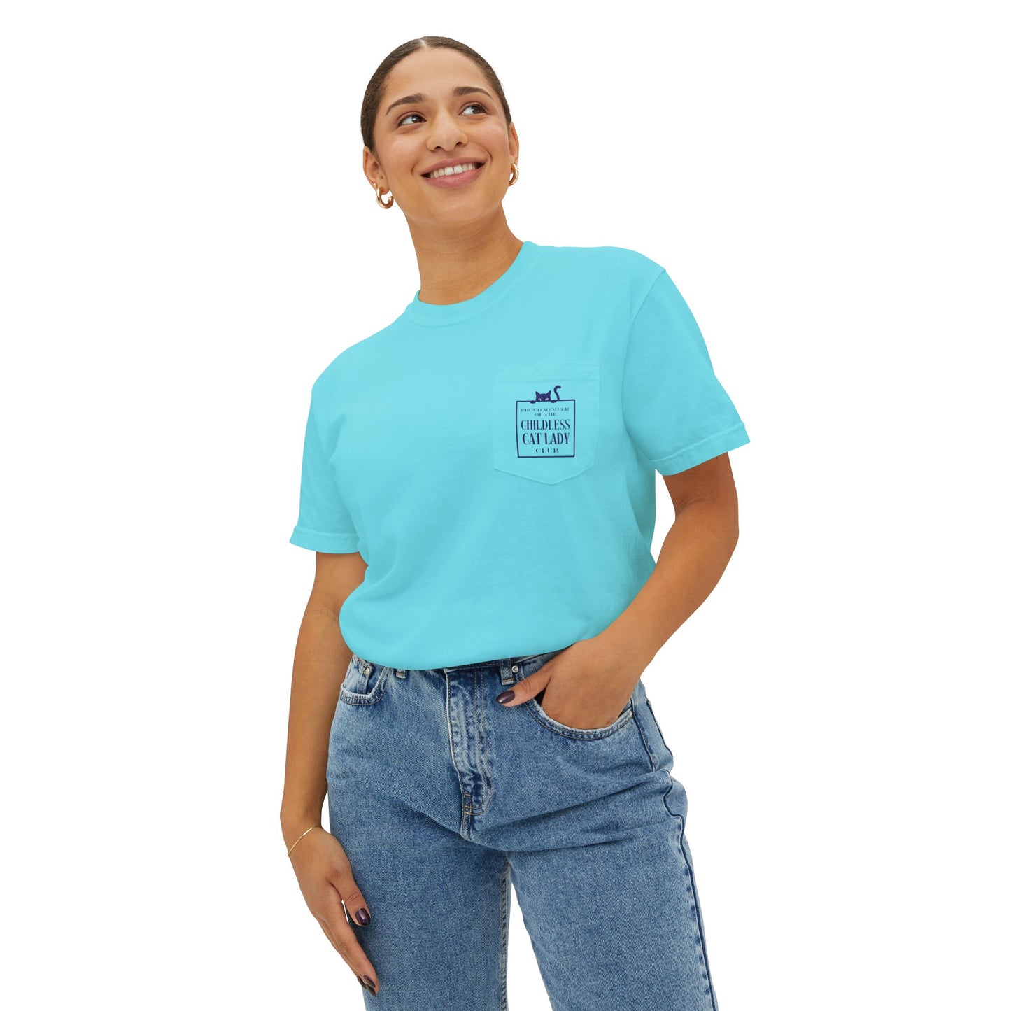 Proud Member of the Childless Cat Lady Society T-Shirt – Comfort Colors Pocket Tee