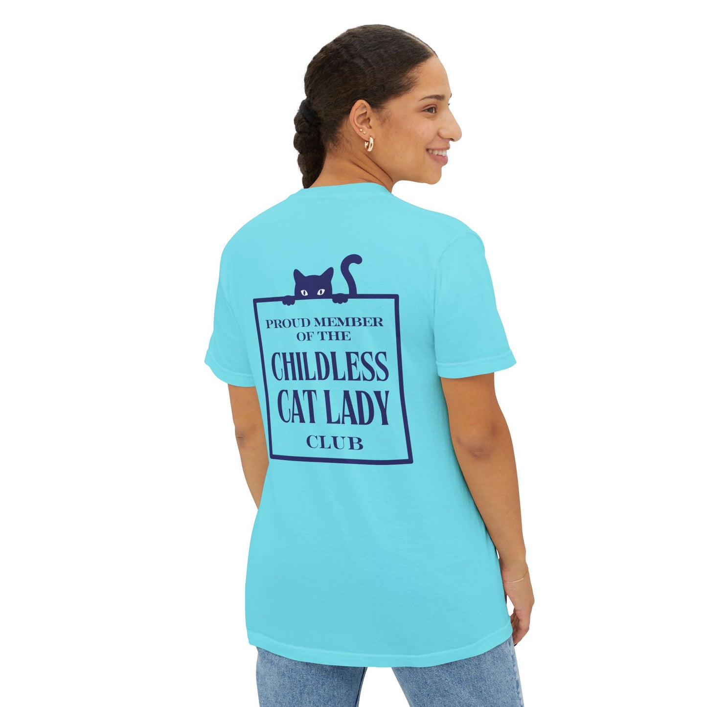 Proud Member of the Childless Cat Lady Society T-Shirt – Comfort Colors Pocket Tee