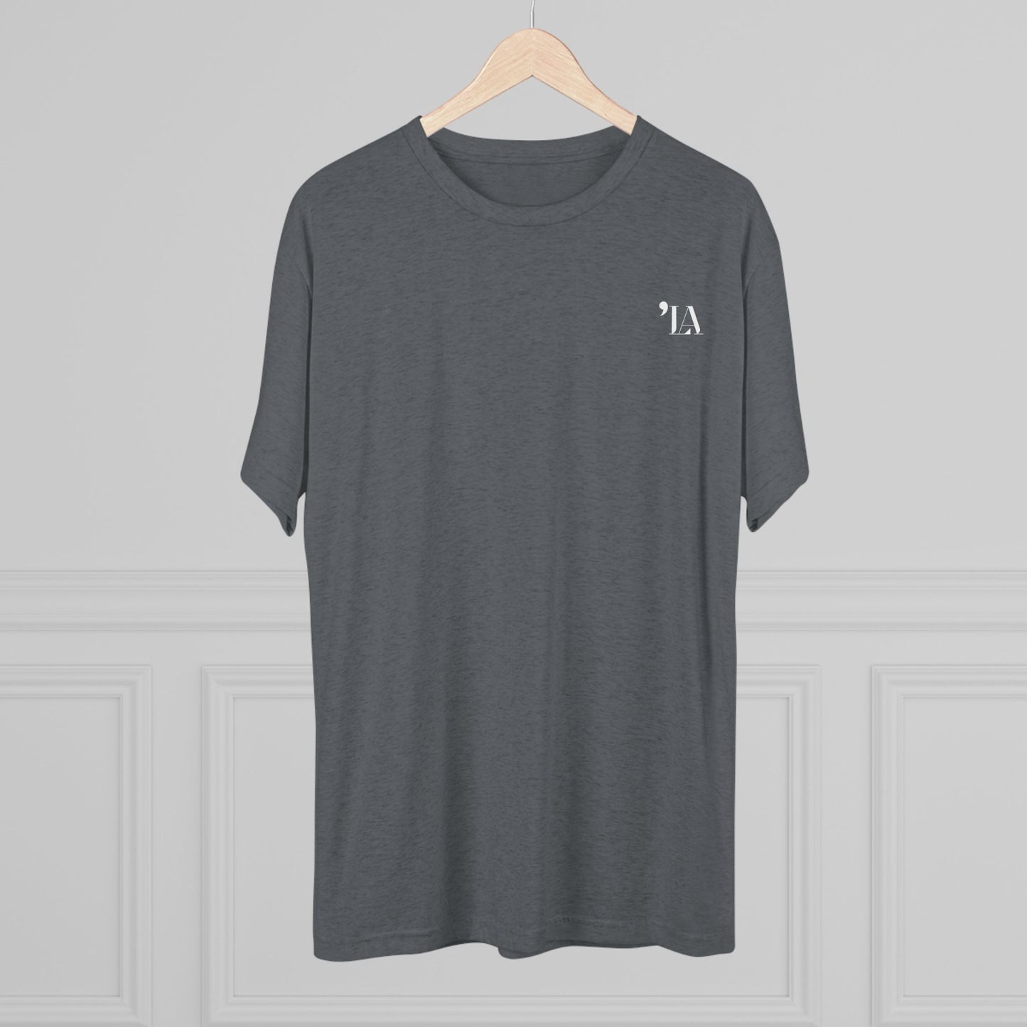 Subtle "LA" Logo Tee – Unisex Tri-Blend Crew by Next Level