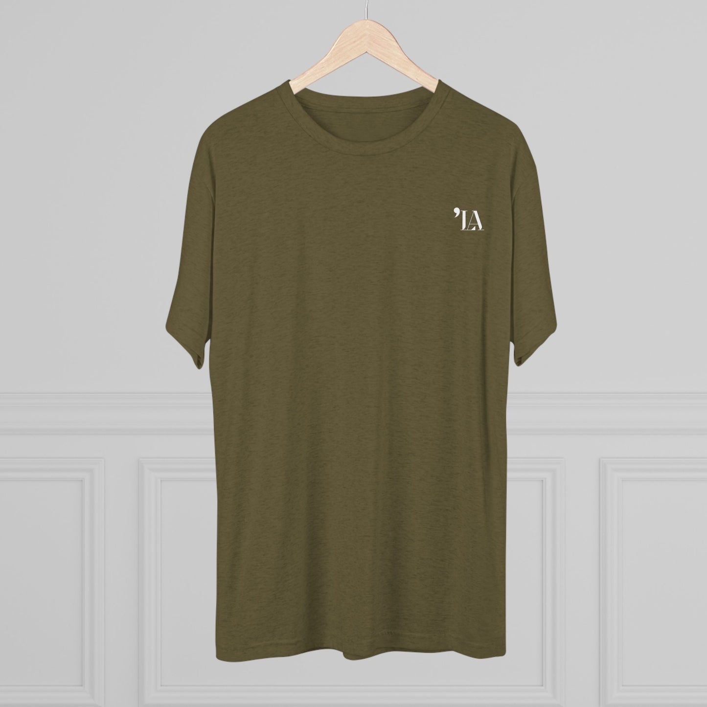 Subtle "LA" Logo Tee – Unisex Tri-Blend Crew by Next Level