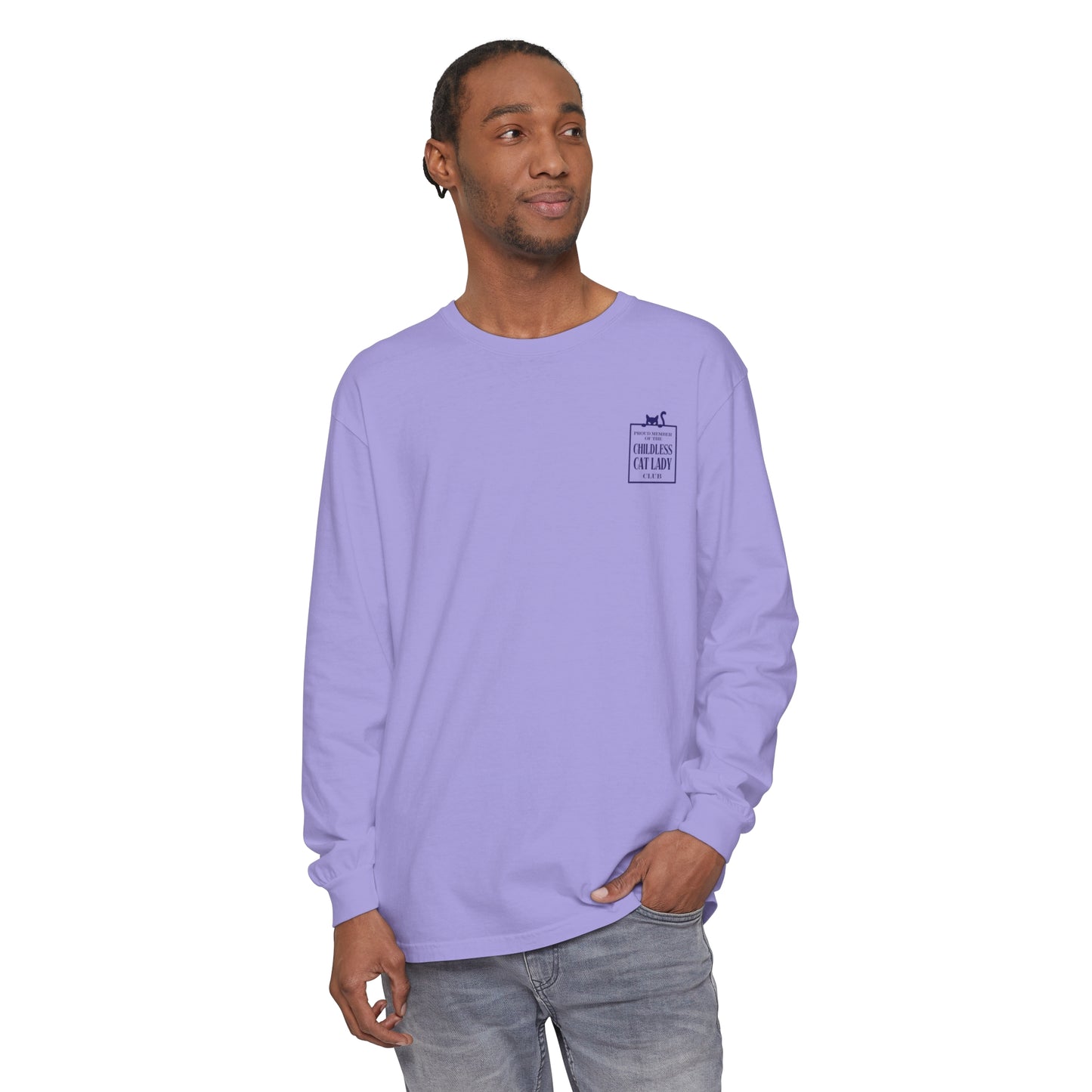 Proud Member of the Childless Cat Lady Society Long Sleeve T-Shirt – Comfort Colors Garment-Dyed