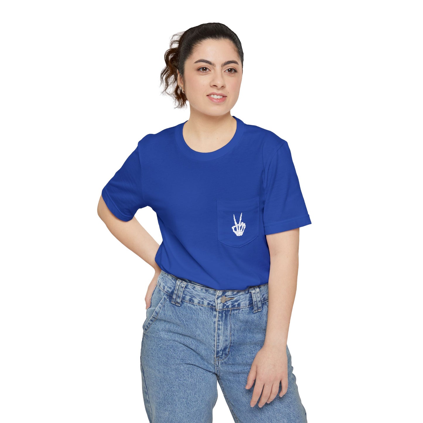 Spooky Season Dancing Skeletons Pocket Tee – Unisex Airlume Cotton