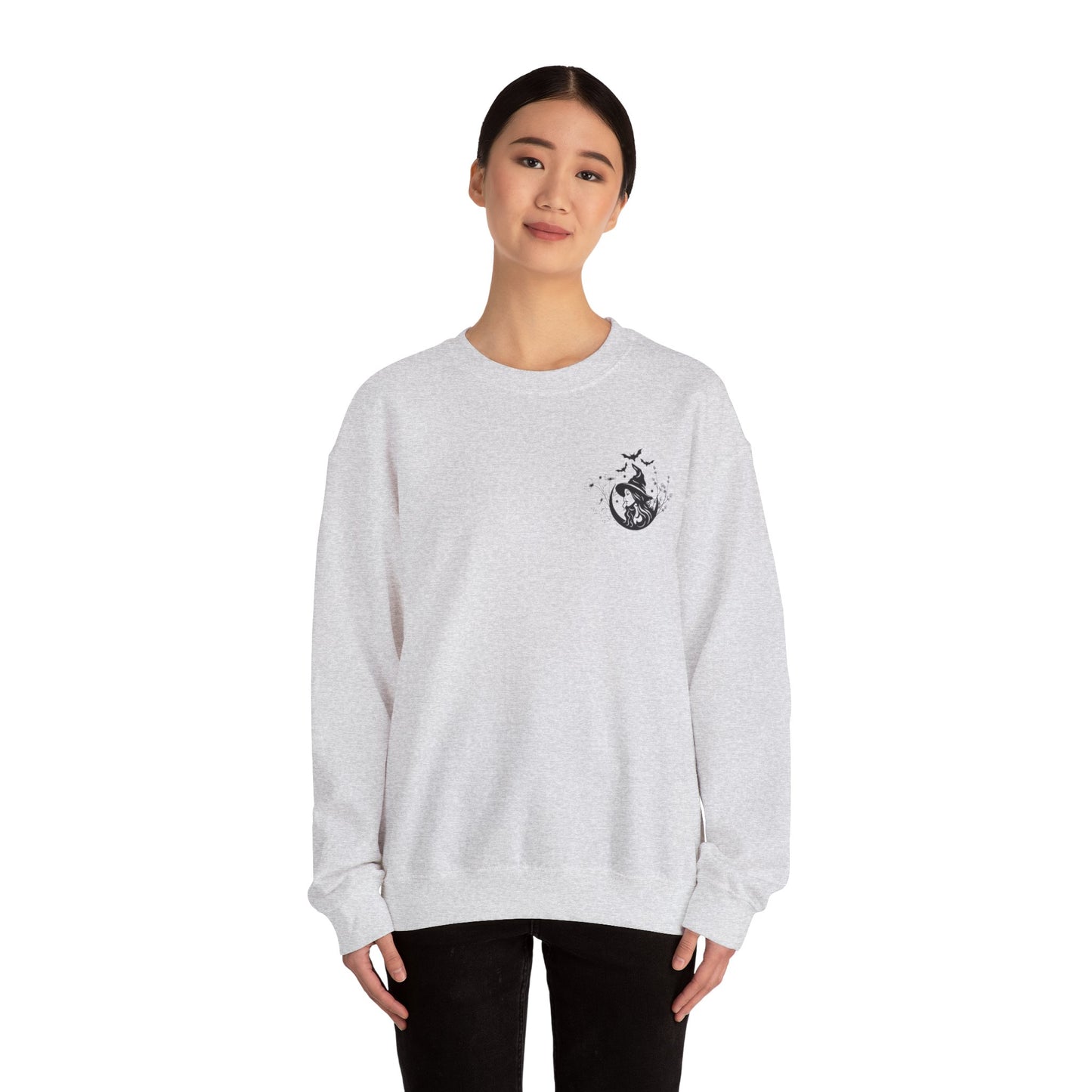 Midnight Reader Club Floral Witch Sweatshirt – Unisex Heavy Blend Crewneck