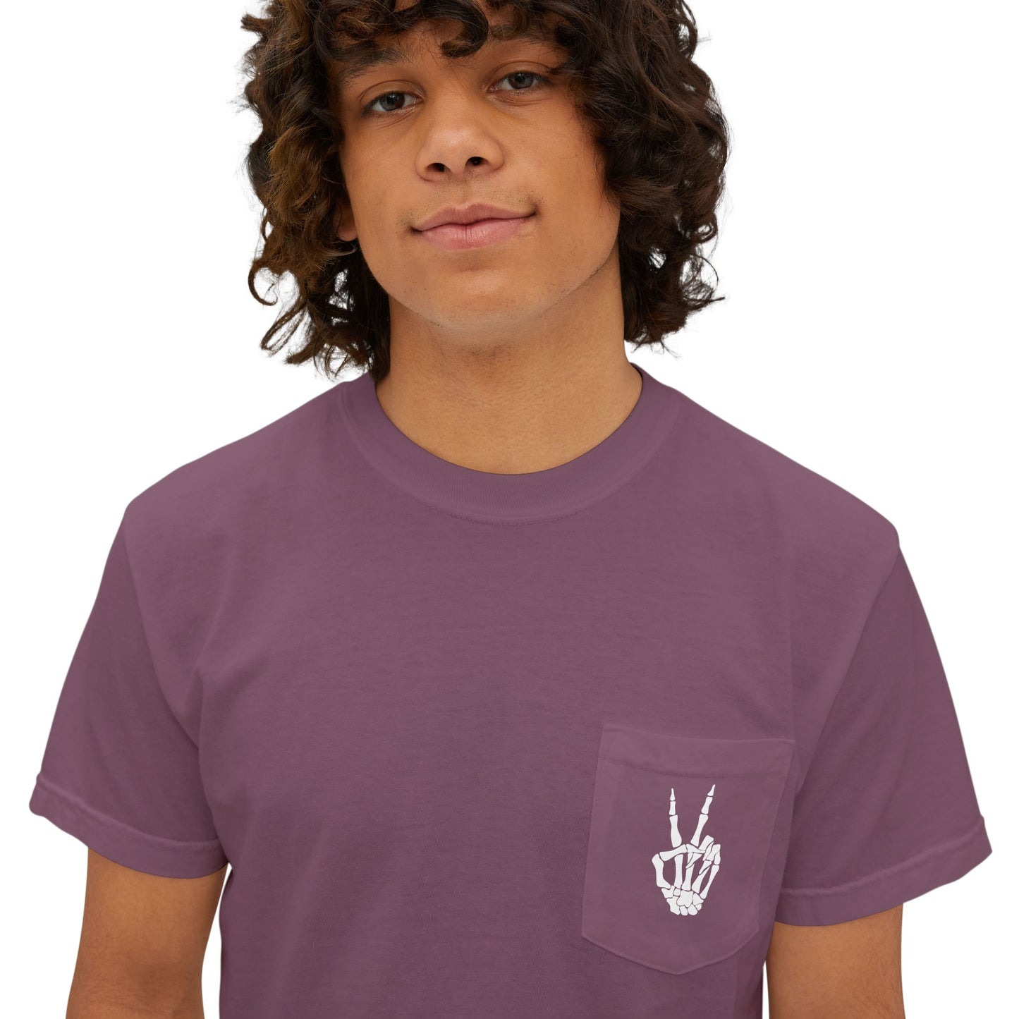 Spooky Season Skeleton Hand & Dancing Skeletons Pocket Tee – Comfort Colors 6030