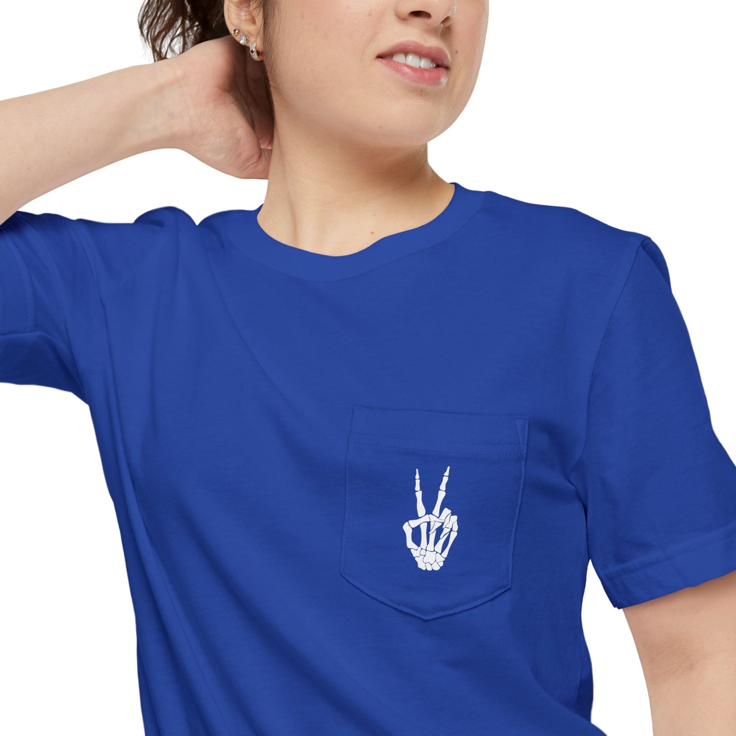 Spooky Season Dancing Skeletons Pocket Tee – Unisex Airlume Cotton