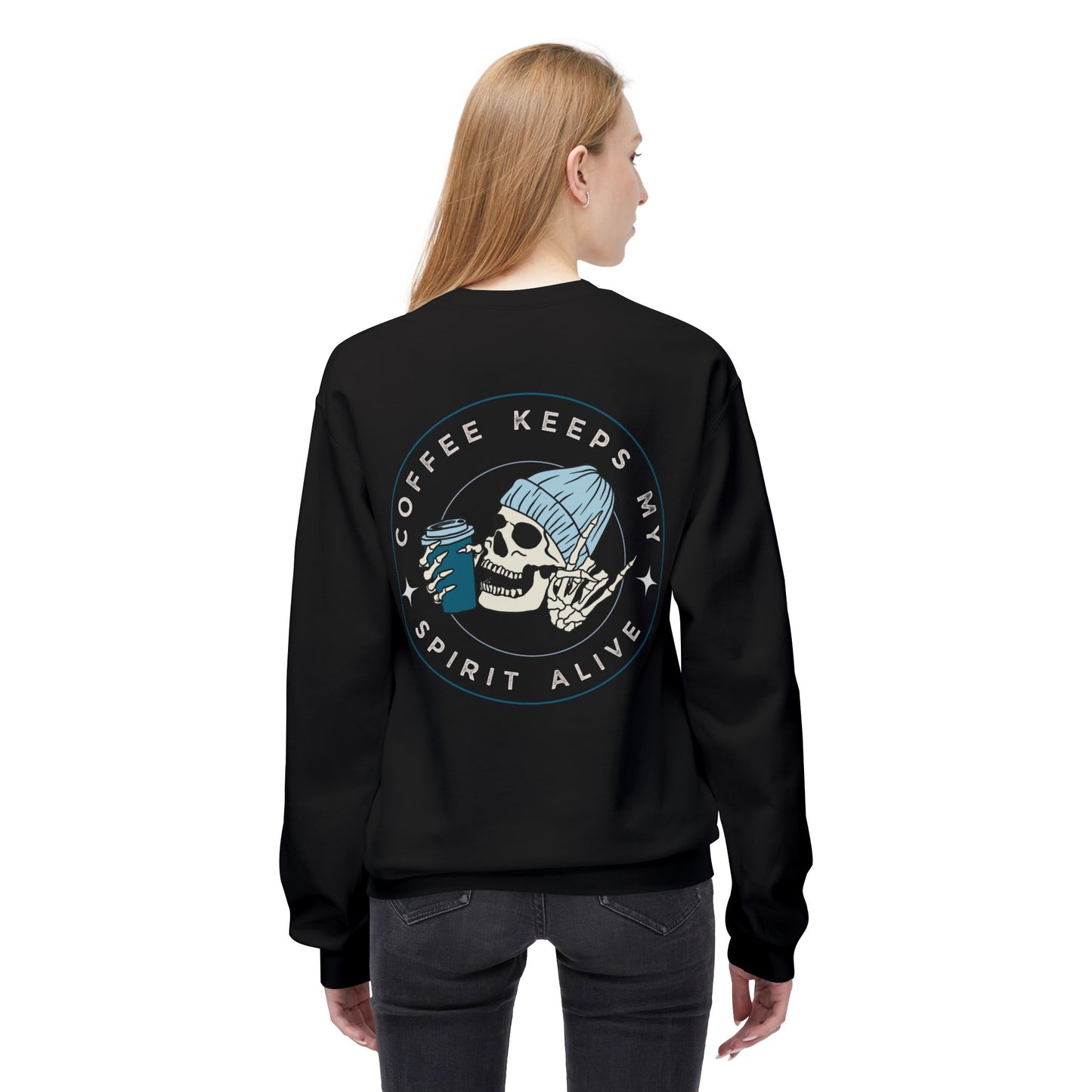 Coffee Keeps My Spirit Alive Skeleton Sweatshirt – Unisex Gildan® SF000 Sweatshirt