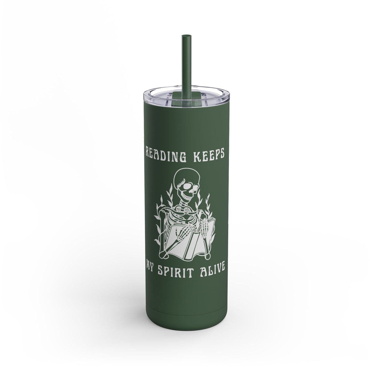 Reading Keeps My Spirit Alive Skeleton Tumbler – 20oz Maars Maker Tumbler