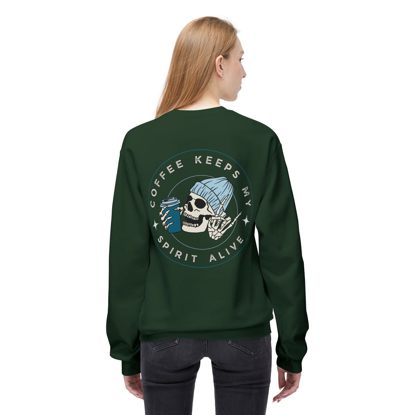 Coffee Keeps My Spirit Alive Skeleton Sweatshirt – Unisex Gildan® SF000 Sweatshirt