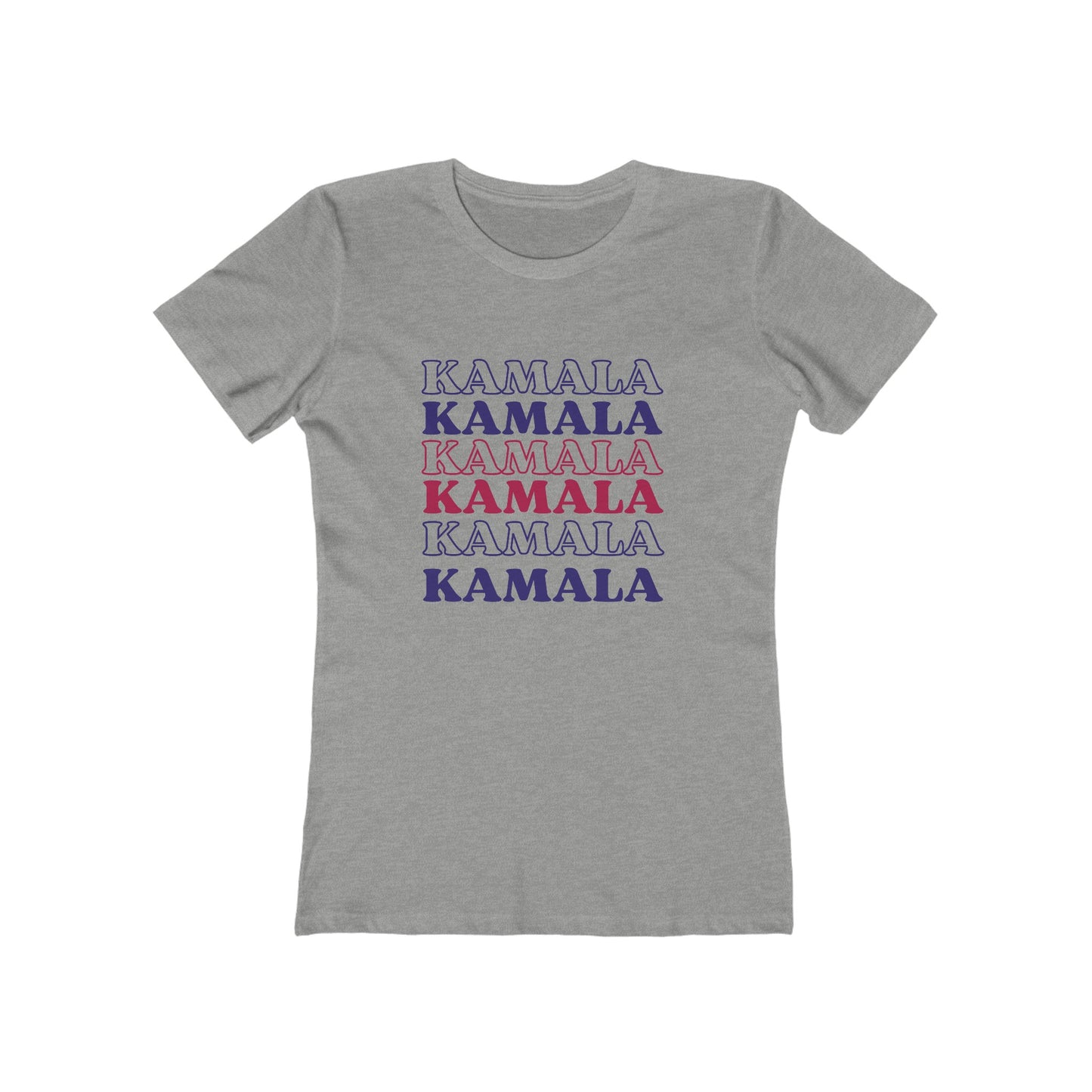 Kamala 2024 Repeating Text Tee – Next Level Boyfriend T-Shirt