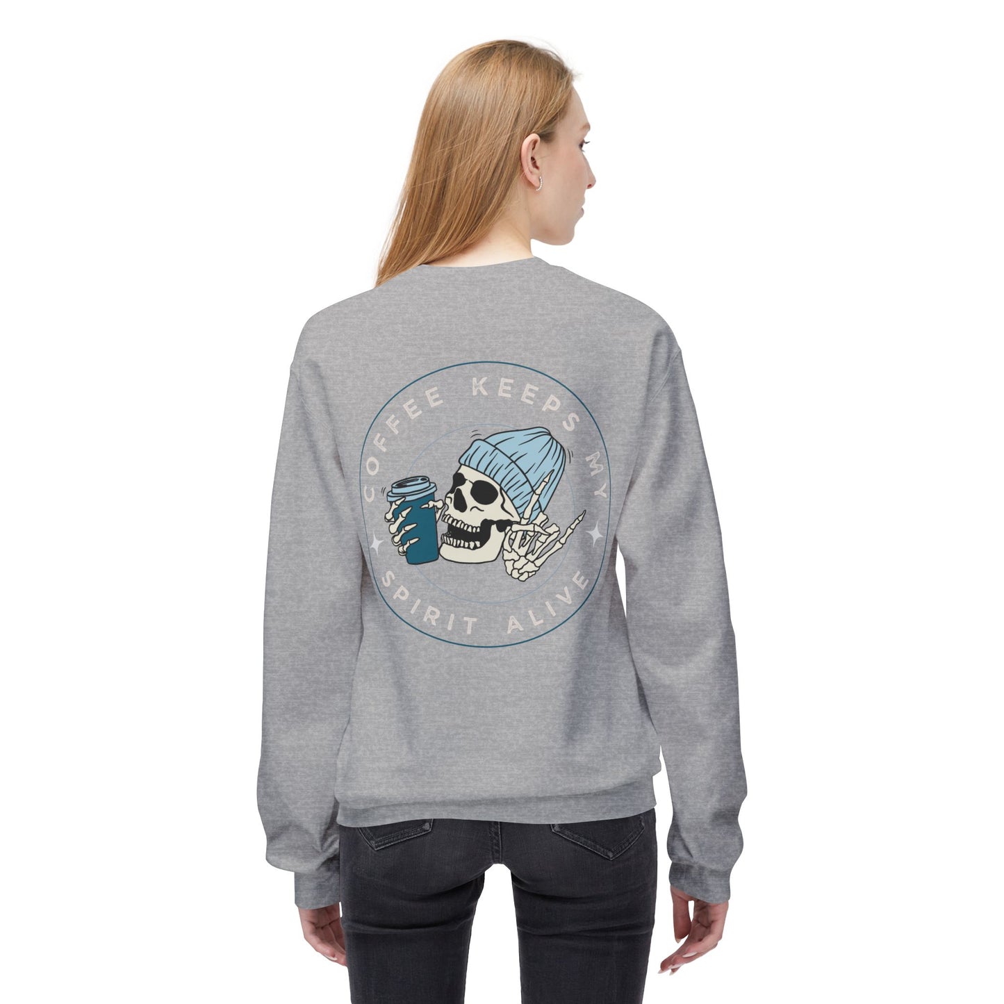 Coffee Keeps My Spirit Alive Skeleton Sweatshirt – Unisex Gildan® SF000 Sweatshirt