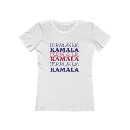 Kamala 2024 Repeating Text Tee – Next Level Boyfriend T-Shirt