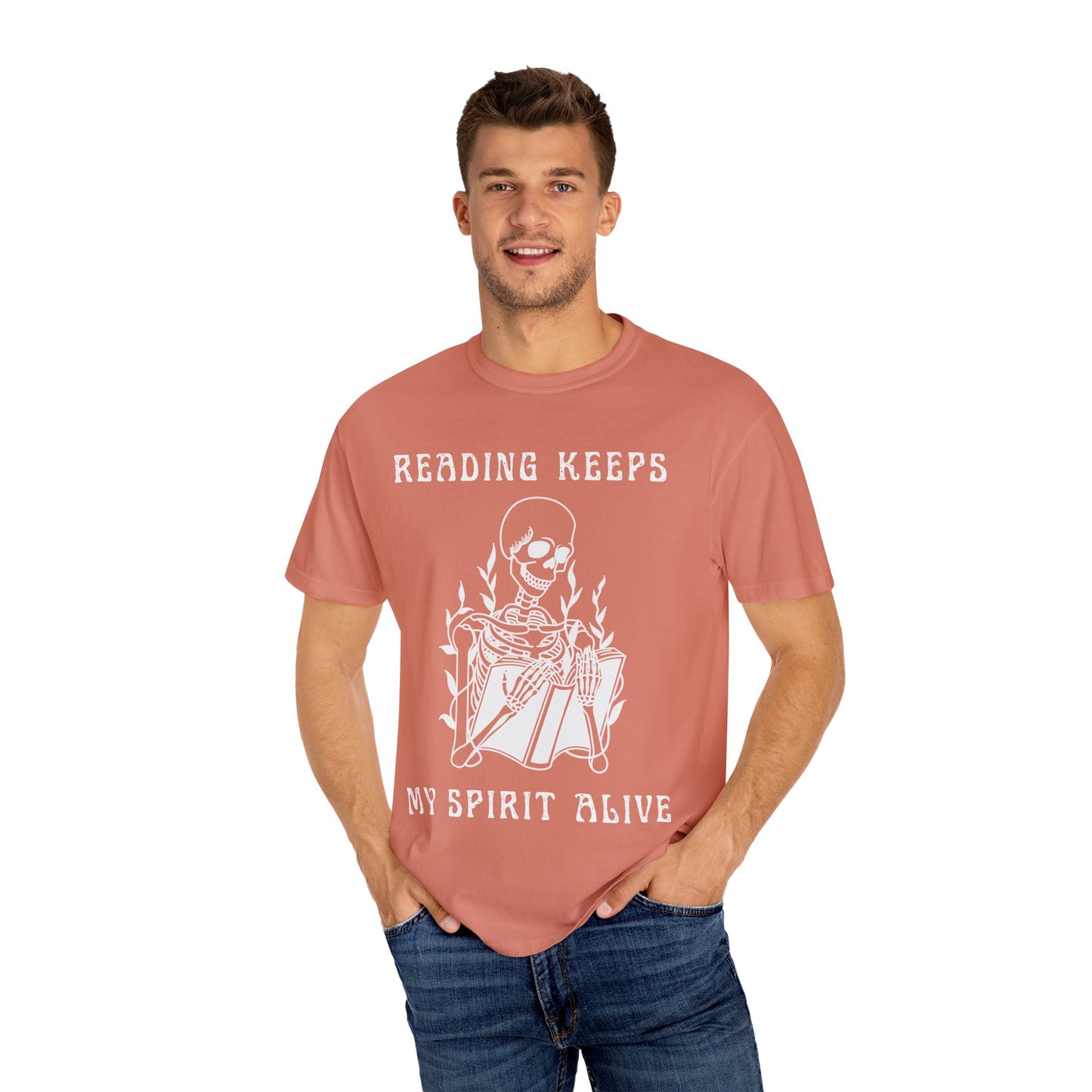 Reading Keeps My Spirit Alive Skeleton T-Shirt – Comfort Colors 1717