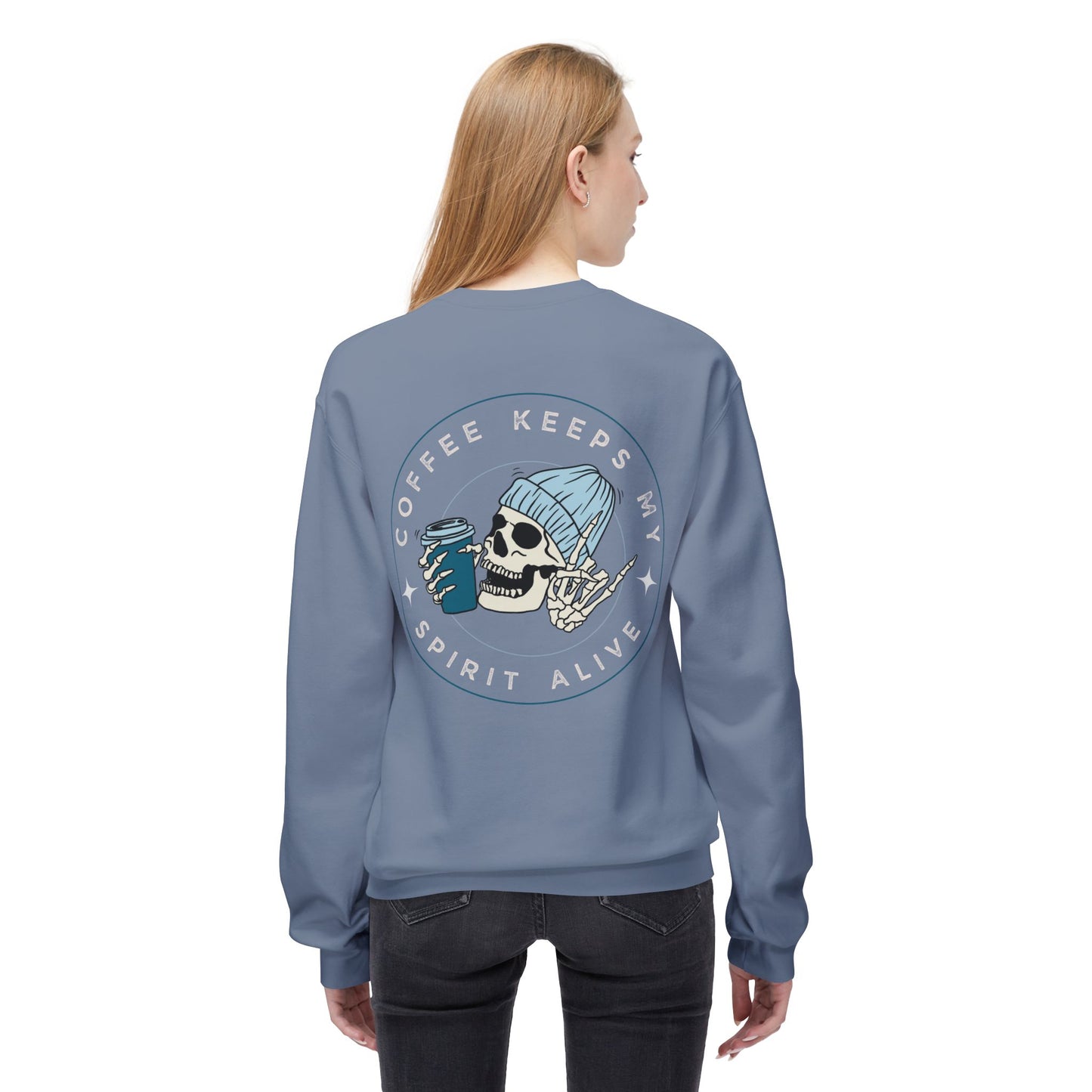 Coffee Keeps My Spirit Alive Skeleton Sweatshirt – Unisex Gildan® SF000 Sweatshirt